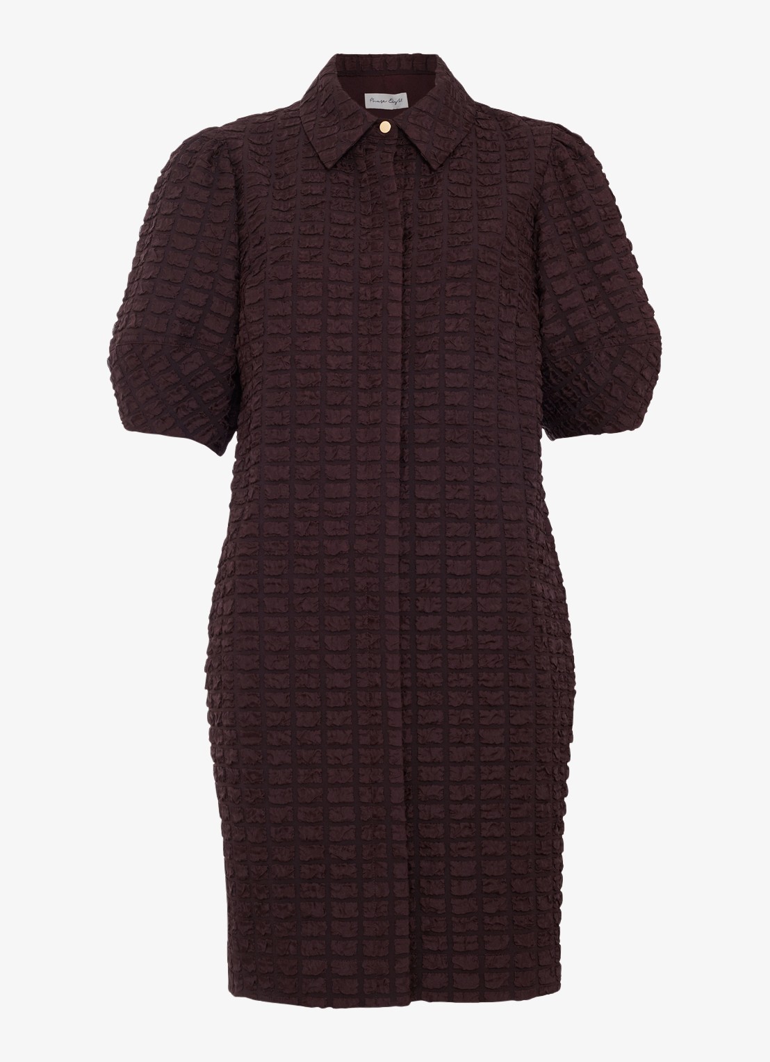 Phase Eight Yasmine mini blousejurk met pofmouwen - voorkant 6 bruin