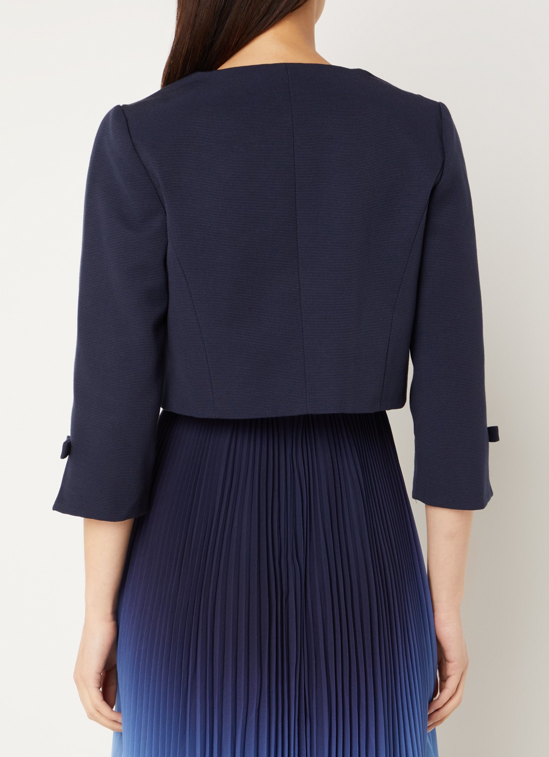 Phase Eight Zoelle bolero met schoudervulling - achterkant 4 donkerblauw