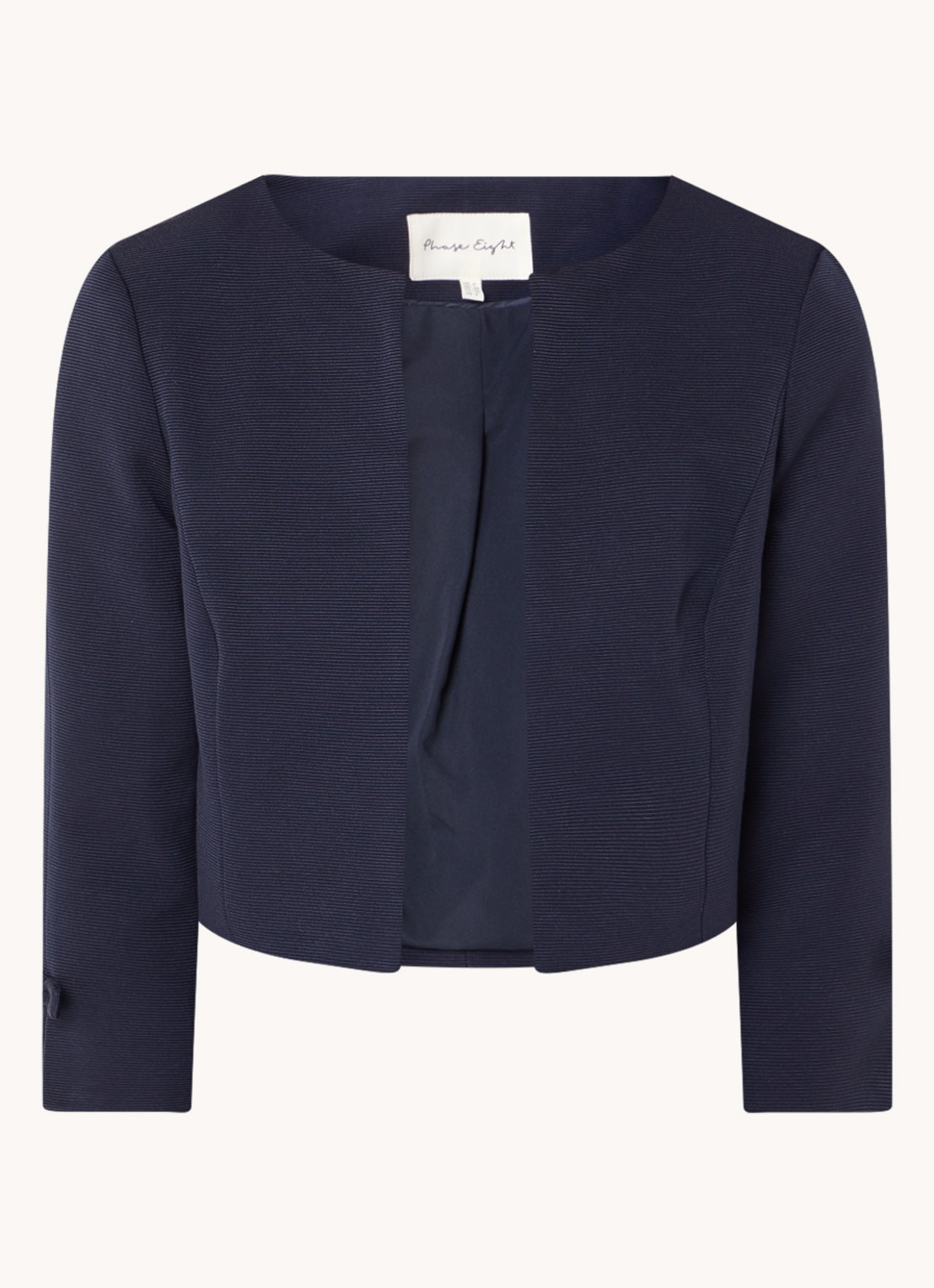 Phase Eight Zoelle bolero met schoudervulling - voorkant donkerblauw