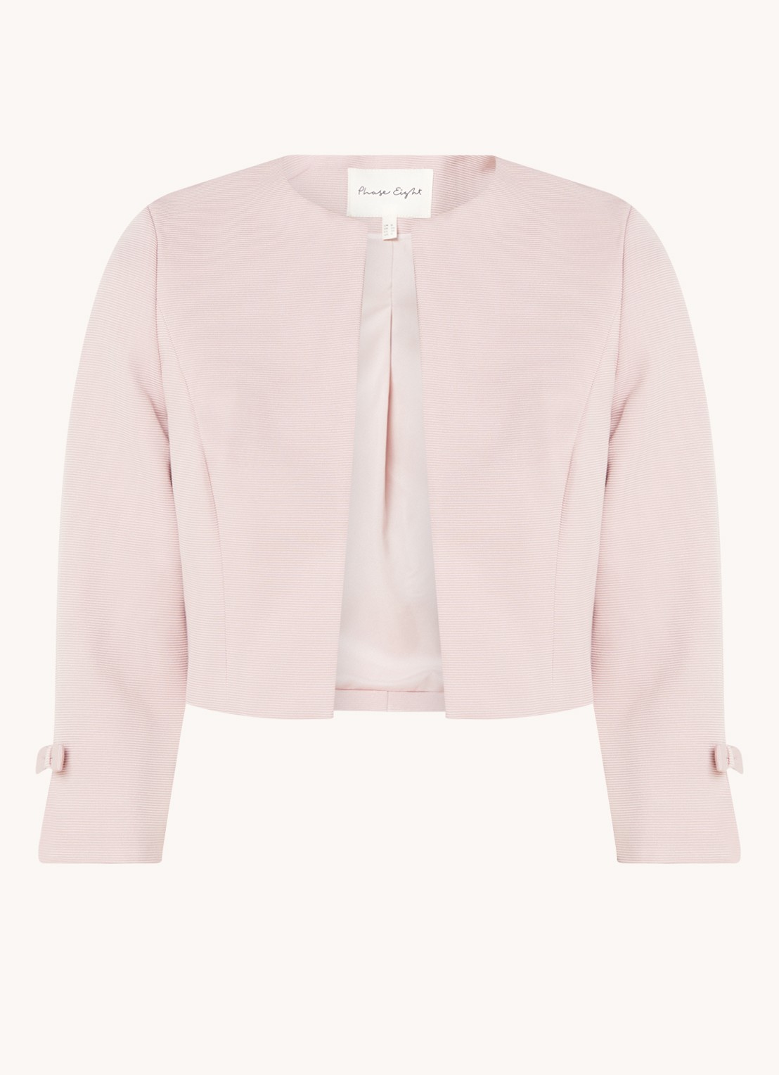 Phase Eight Zoelle bolero met schoudervulling - voorkant 2 roze