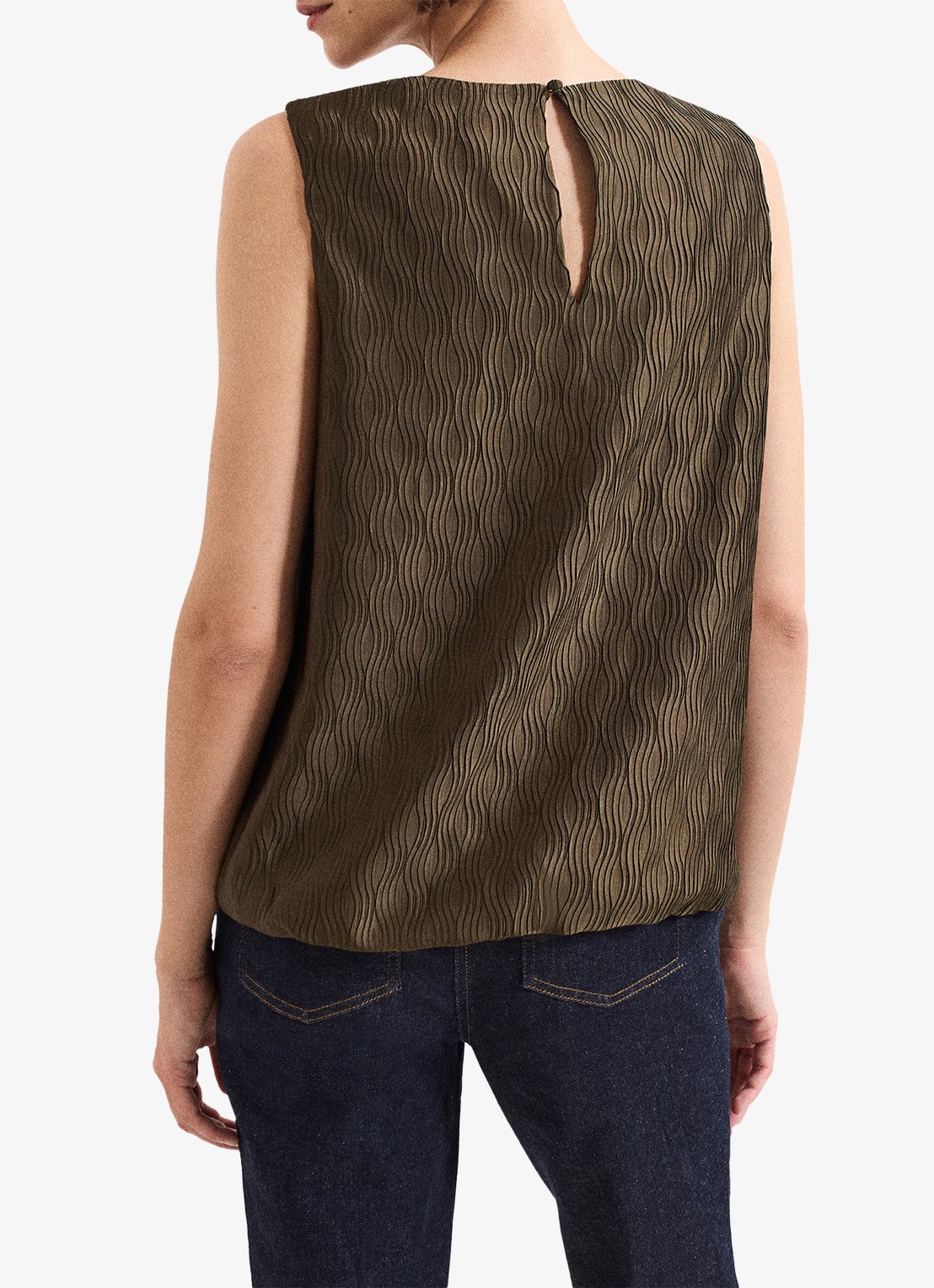 Phase Eight Zula top met textuur - achterkant 5 khaki