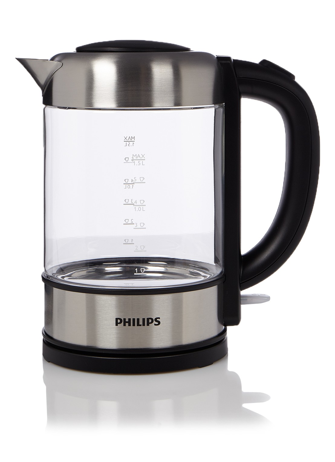 Philips Viva waterkoker 1,5 liter - voorkant zilver