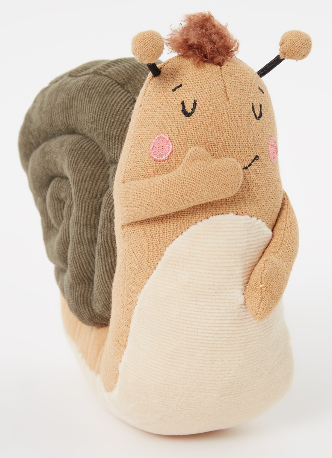 Picca Loulou Snail Sandy knuffel in linnenblend 18 cm - detail 2 bruin
