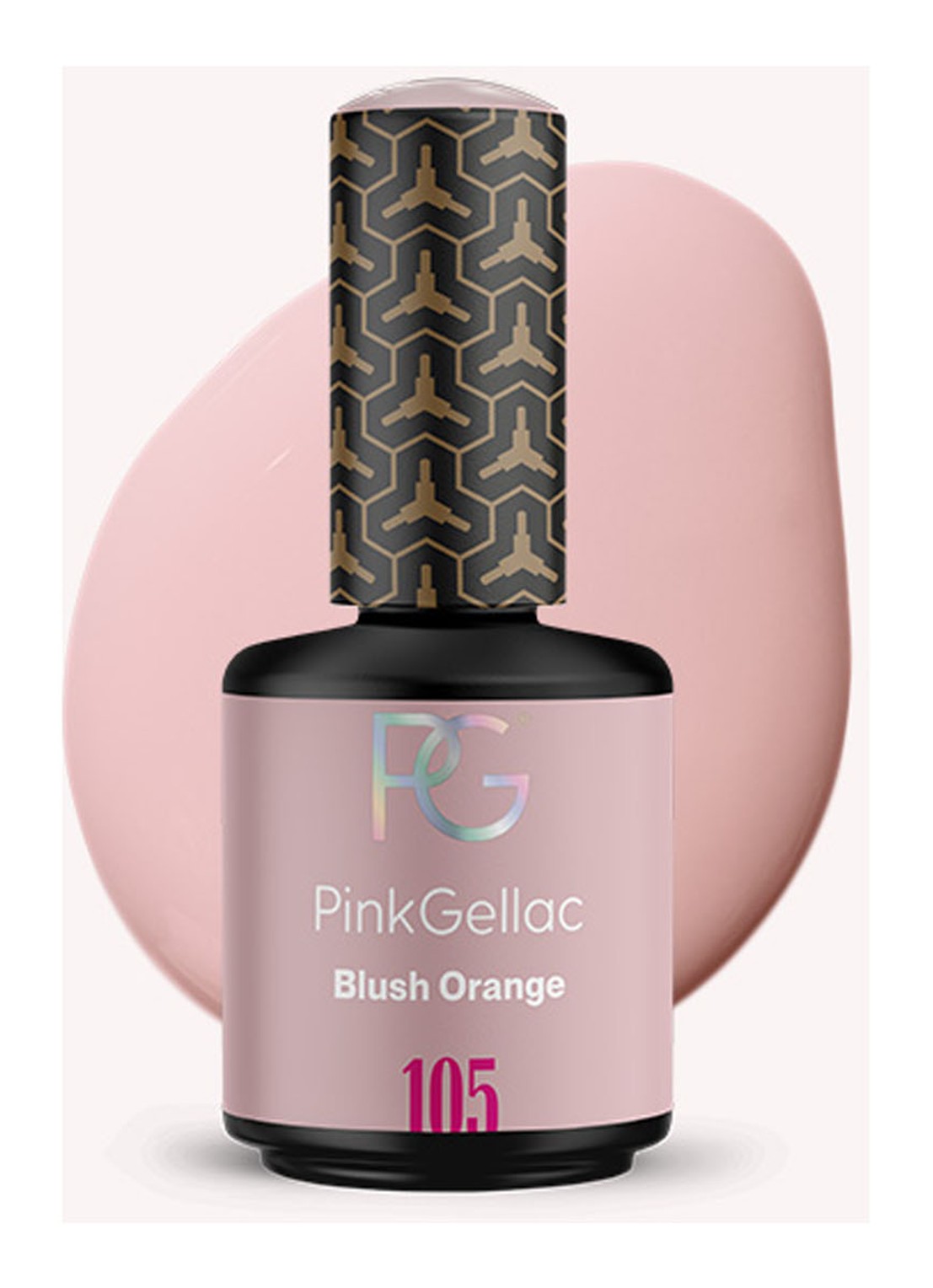 Pink Gellac 105 Blush Orange - gel nagellak - voorkant 105 blush orange