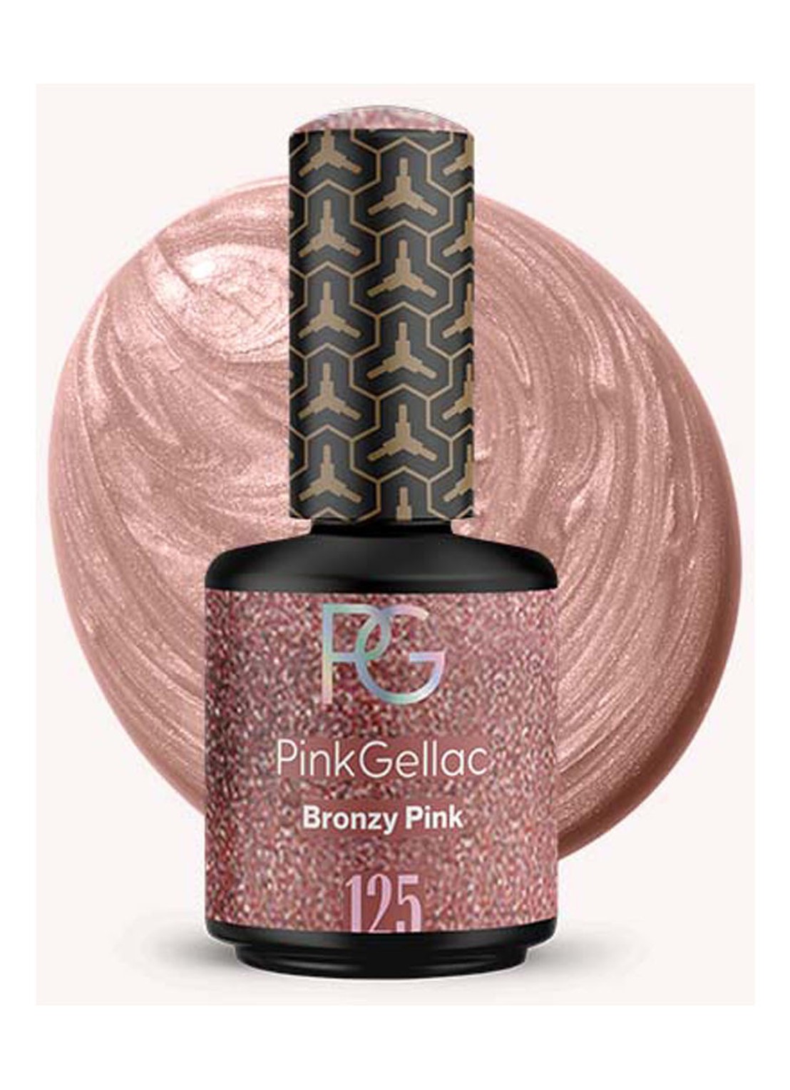 Pink Gellac 125 Bronzy Pink -  gel nagellak - voorkant 2 125 bronzy pink