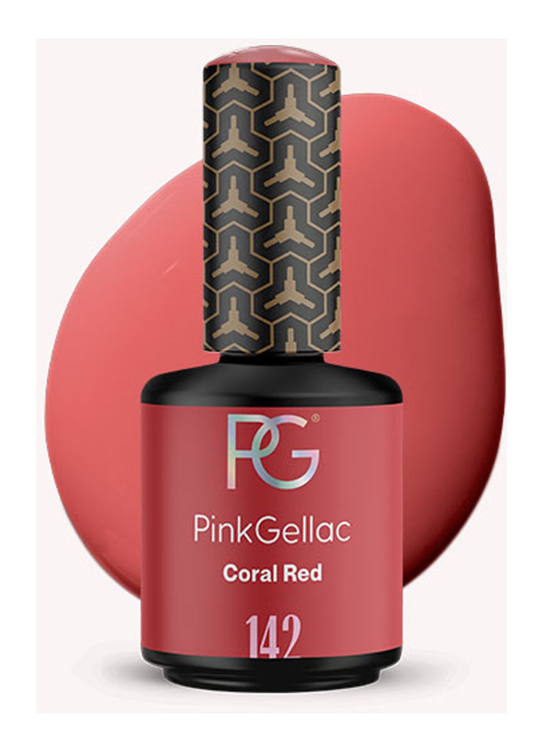 Pink Gellac 142 Coral Red - gel nagellak - voorkant 2 142 coral red