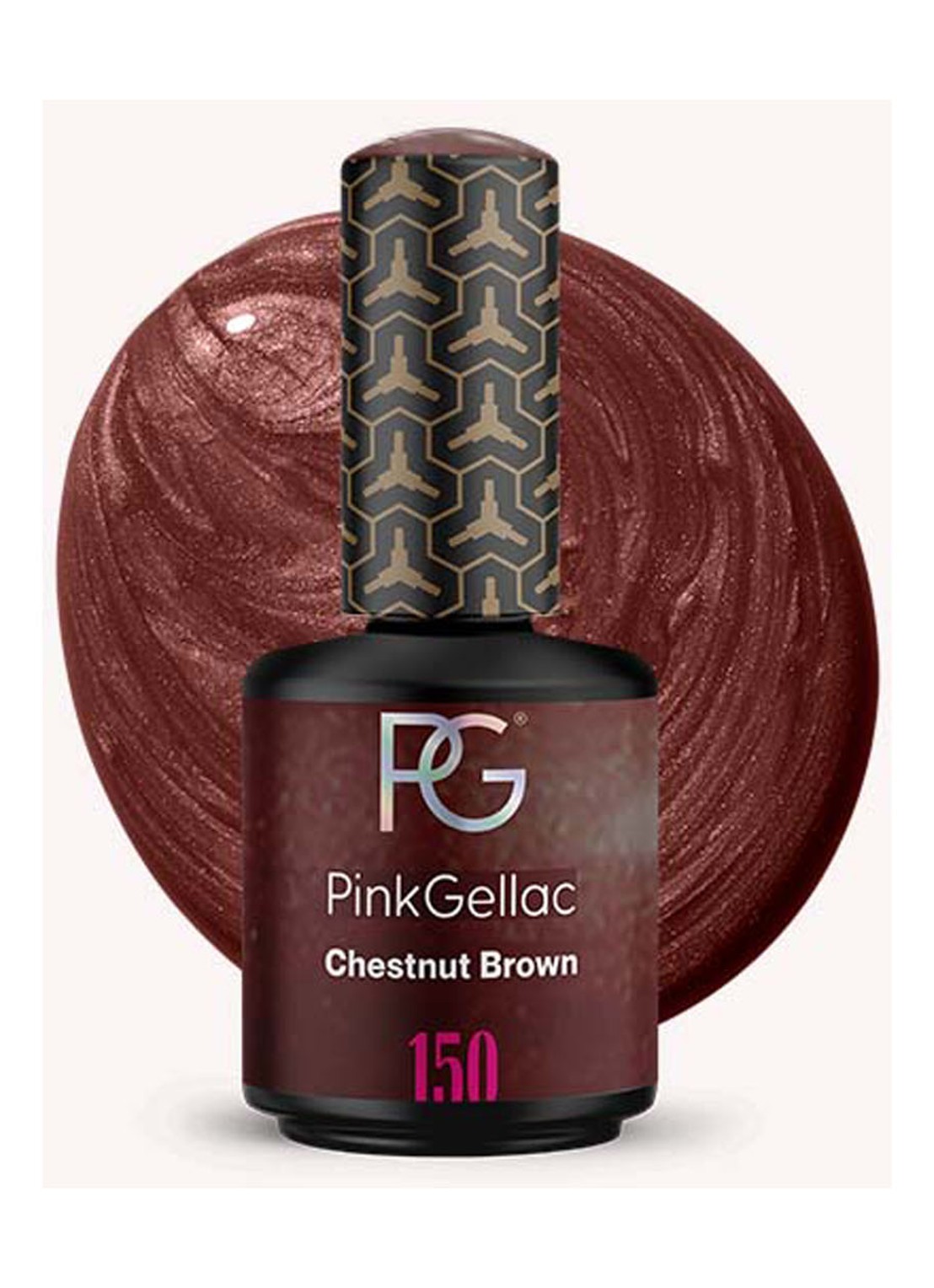 Pink Gellac 150 Chestnut Brown - gel nagellak - voorkant 2 150 chestnut brown