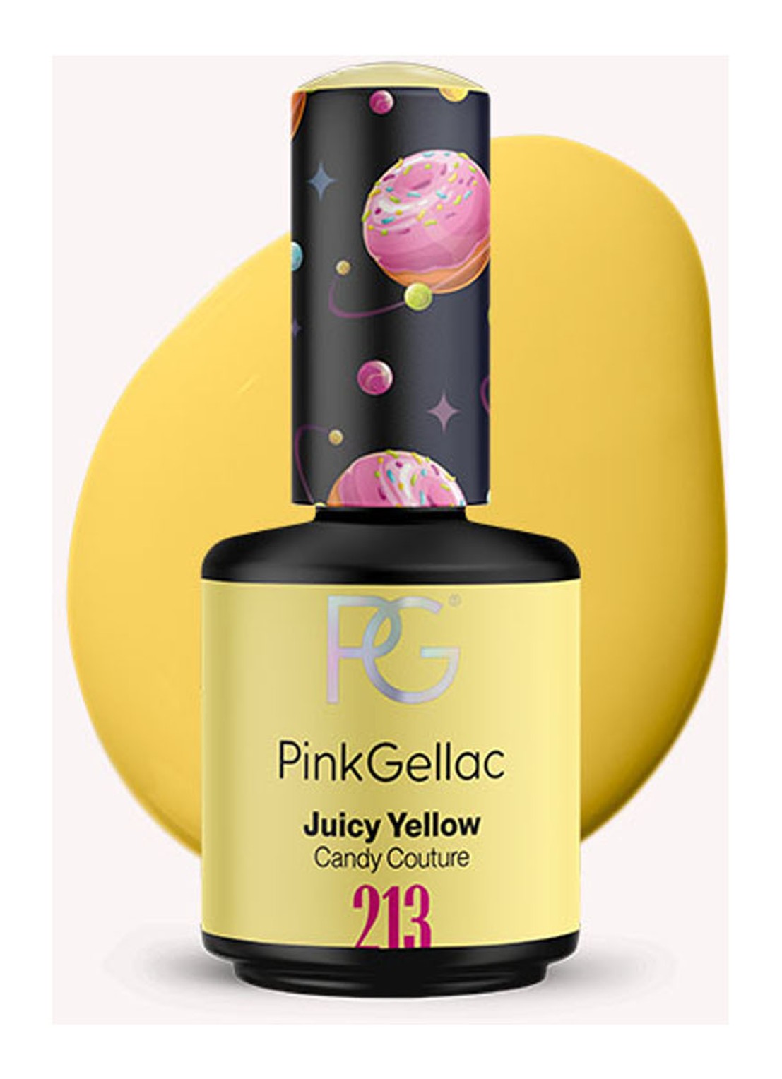 Pink Gellac 213 Juicy Yellow - gel nagellak - voorkant 2 213 juicy yellow