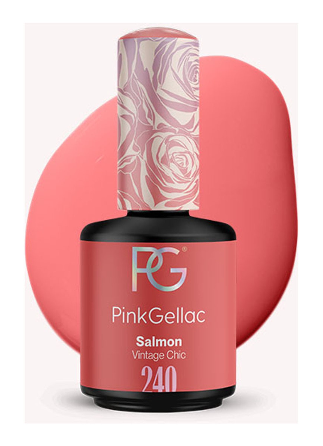 Pink Gellac 240 Salmon - gel nagellak - voorkant 2 240 salmon