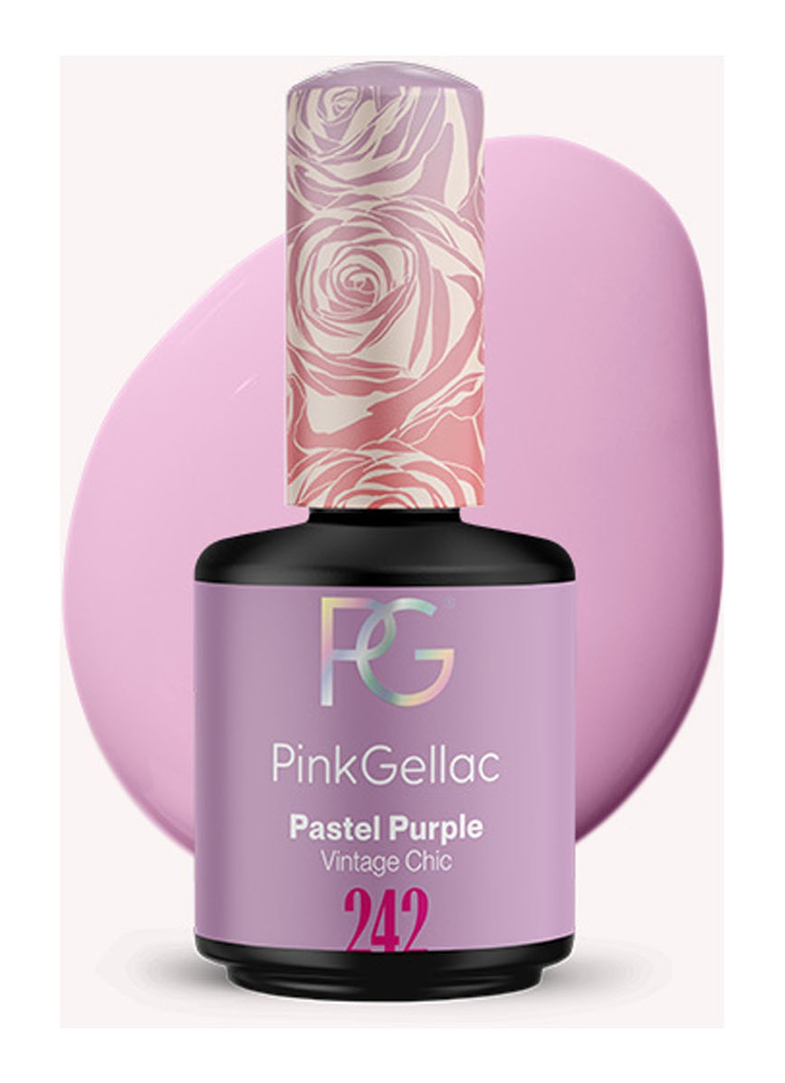 Pink Gellac 242 Pastel Purple - gel nagellak - voorkant 242 pastel purple