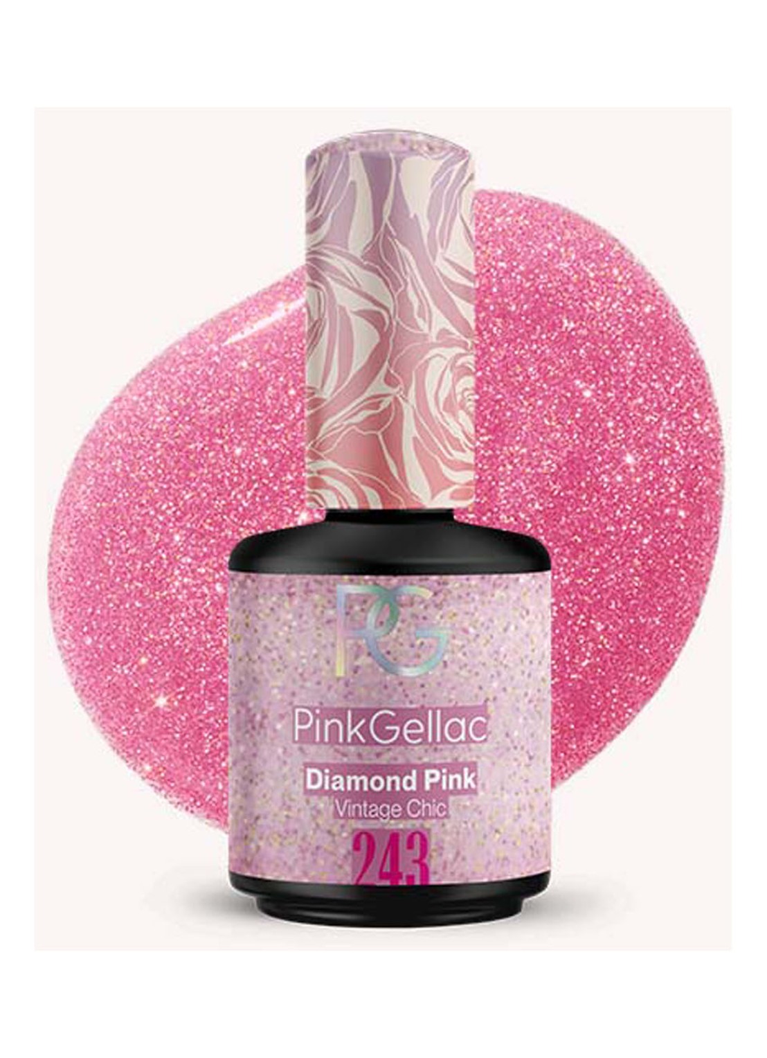 Pink Gellac 243 Diamond Pink - gel nagellak - voorkant 243 diamond pink