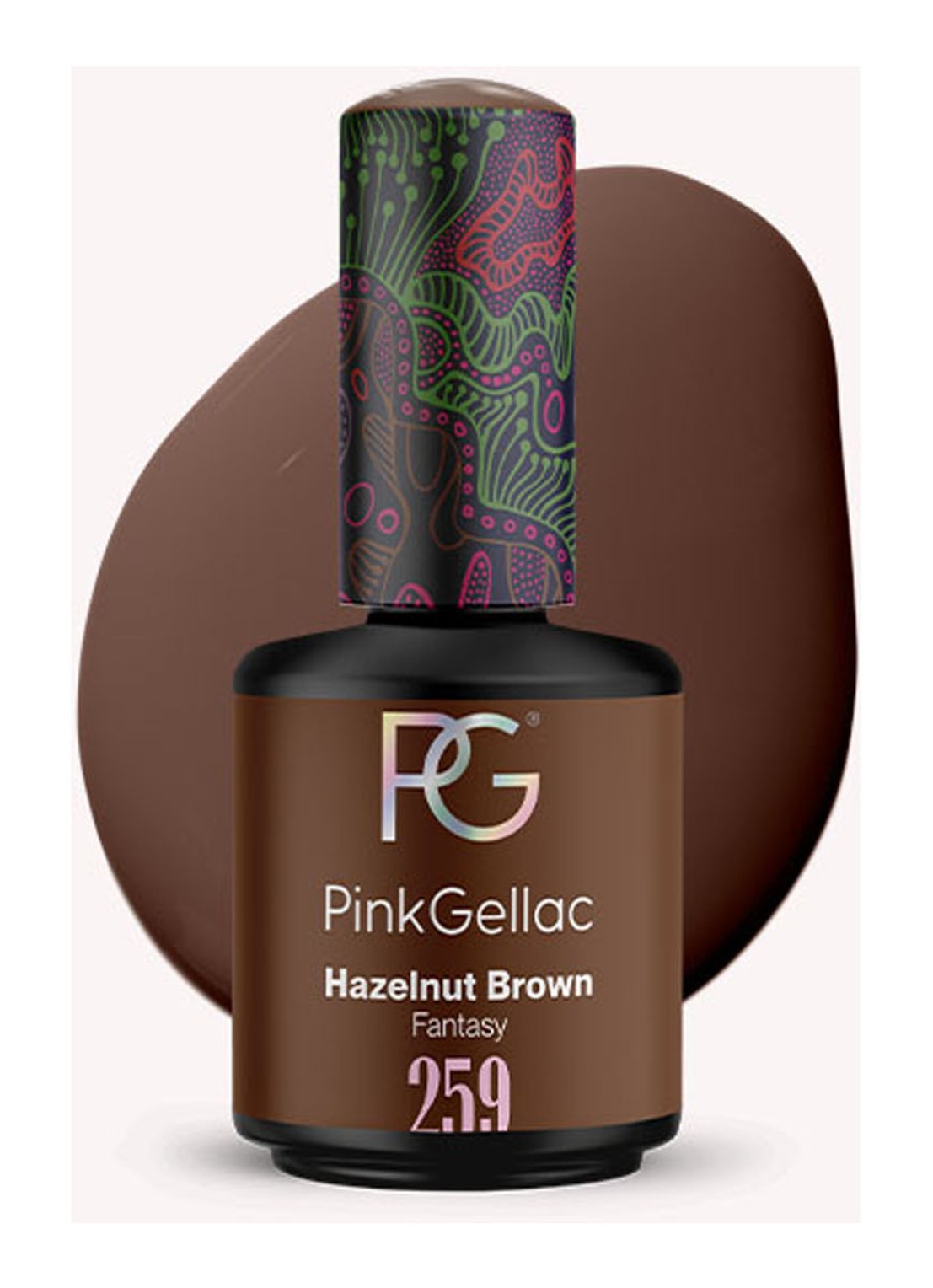 Pink Gellac 259 Hazelnut Brown - gel nagellak - voorkant 259 hazelnut brown
