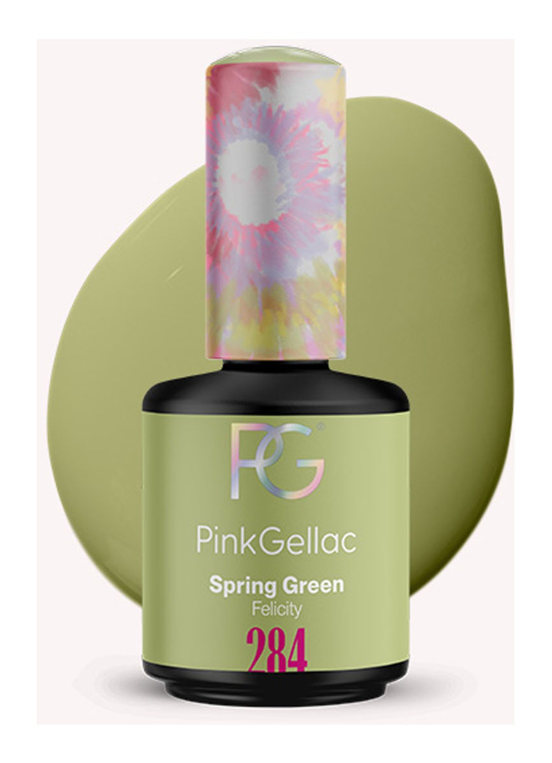Pink Gellac 284 Spring Green - gel nagellak - voorkant 284 spring green