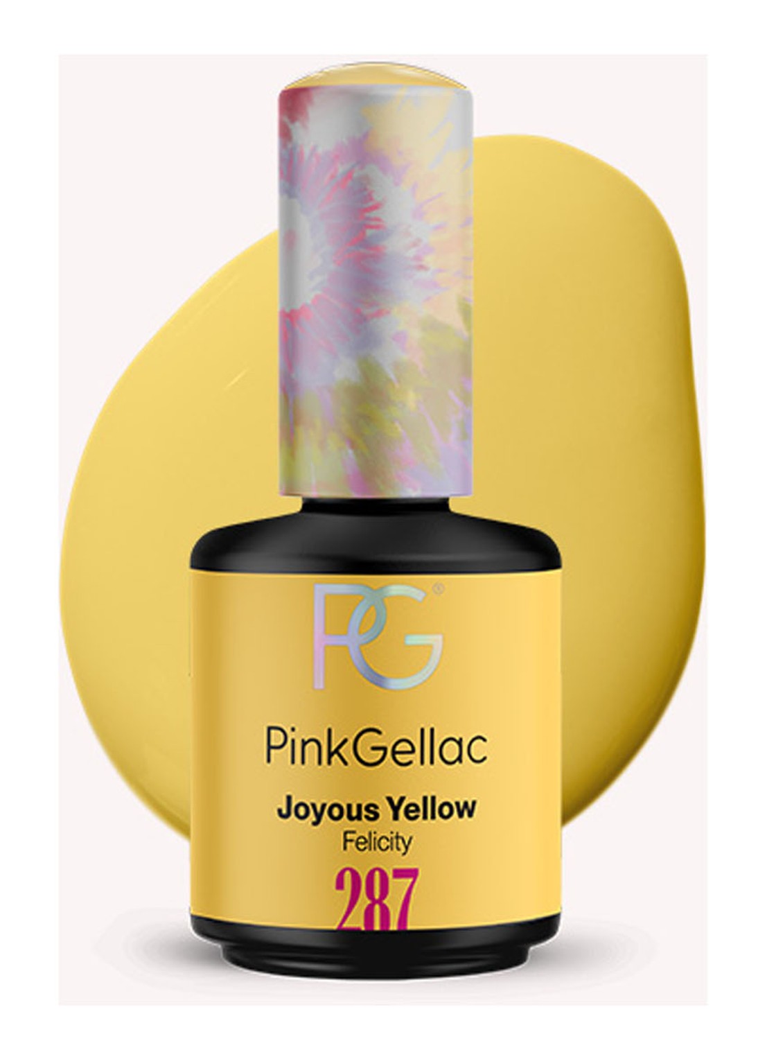 Pink Gellac 287 Joyous Yellow - gel nagellak - voorkant 2 287 joyous yellow
