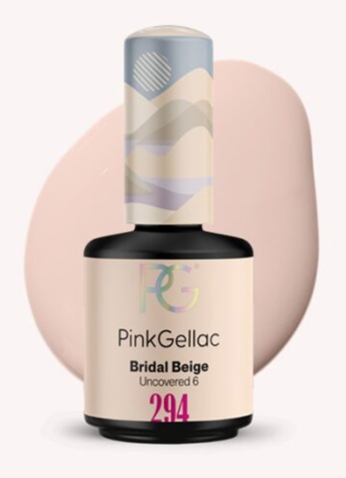 Pink Gellac 294 Bridal Beige - gel nagellak - voorkant 294 bridal beige