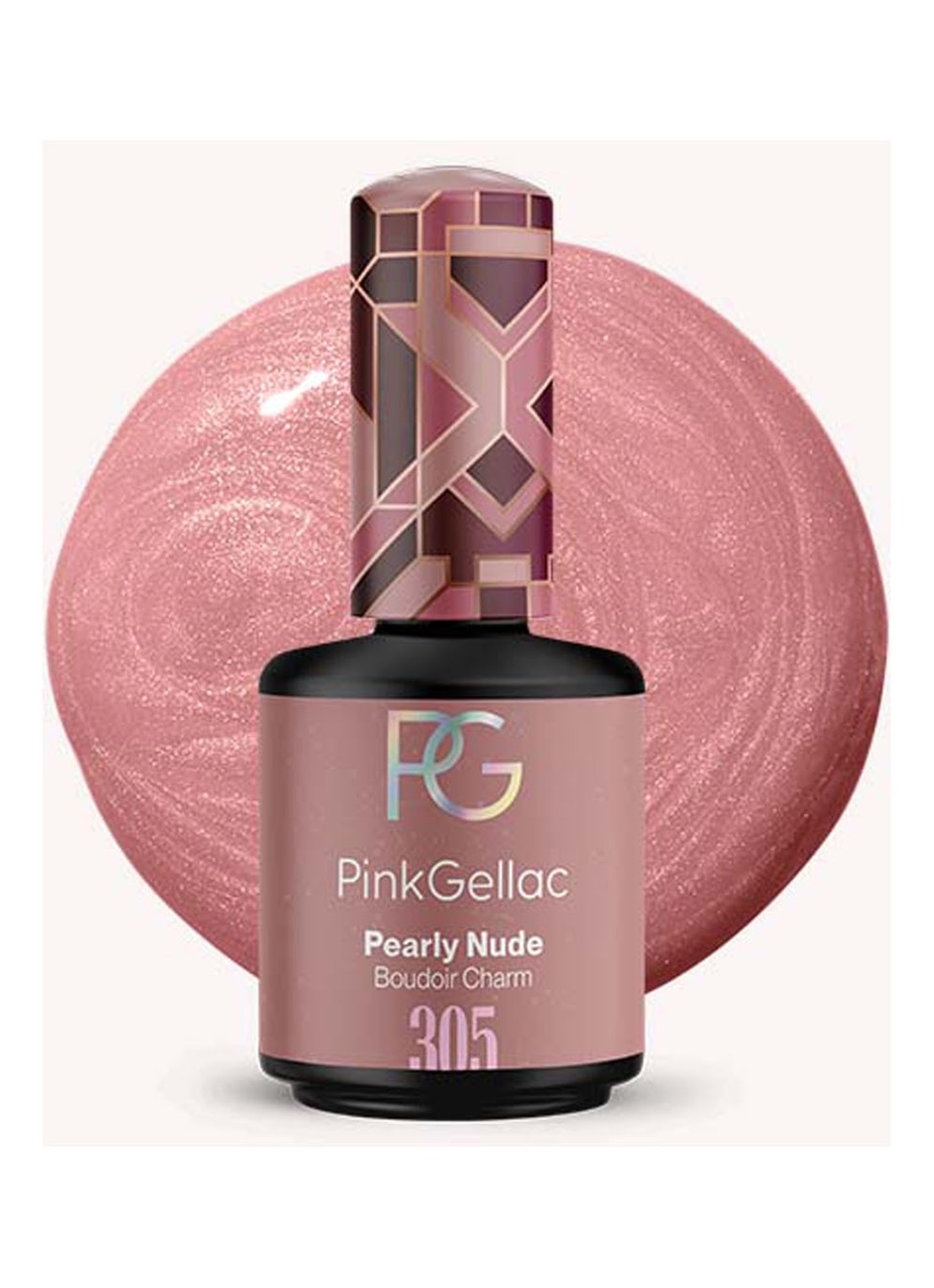 Pink Gellac 305 Pearly Nude - gel nagellak - voorkant 305 pearly nude