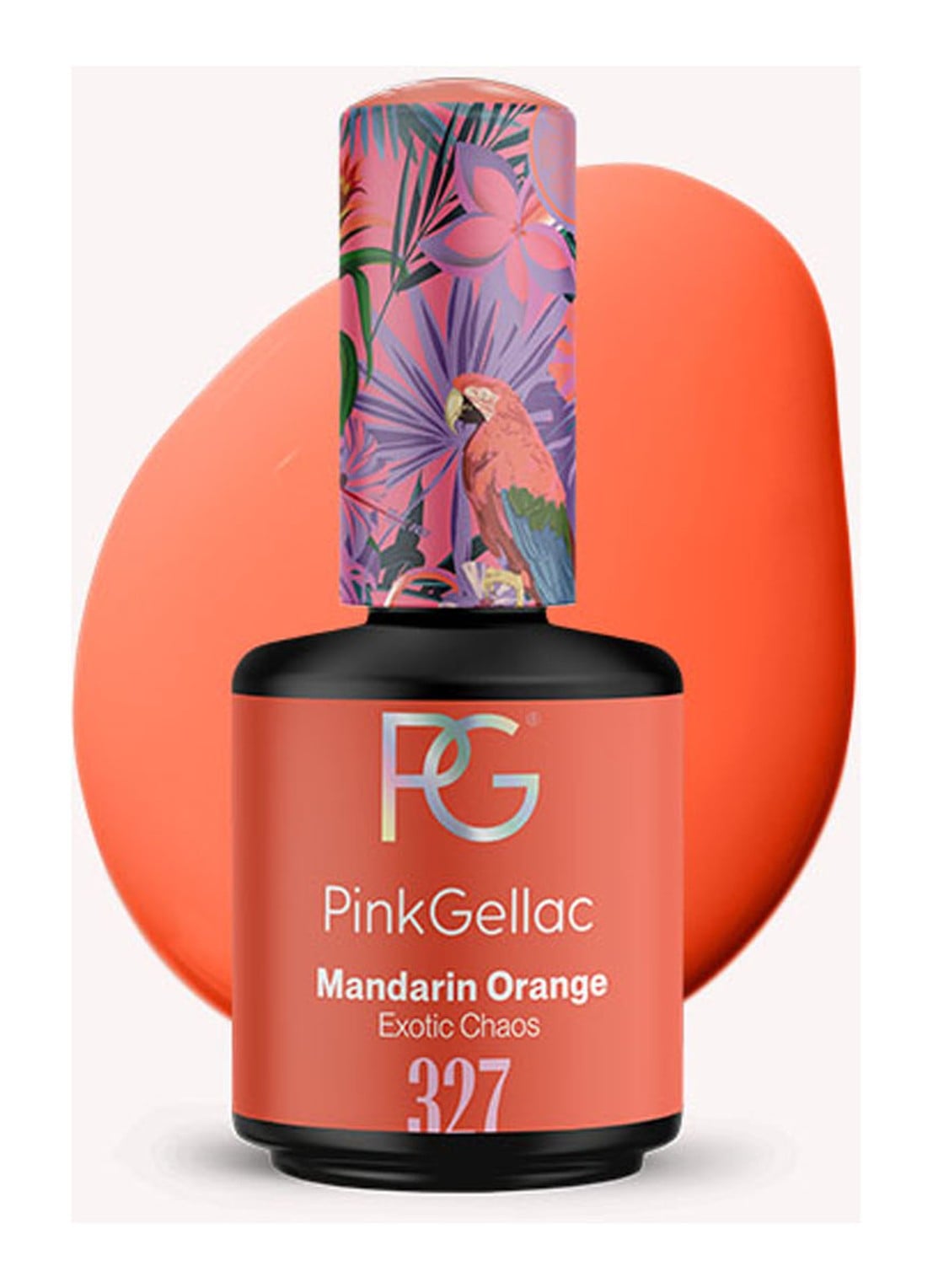 Pink Gellac 327 Mandarin Orange - gel nagellak - voorkant 327 mandarin orange
