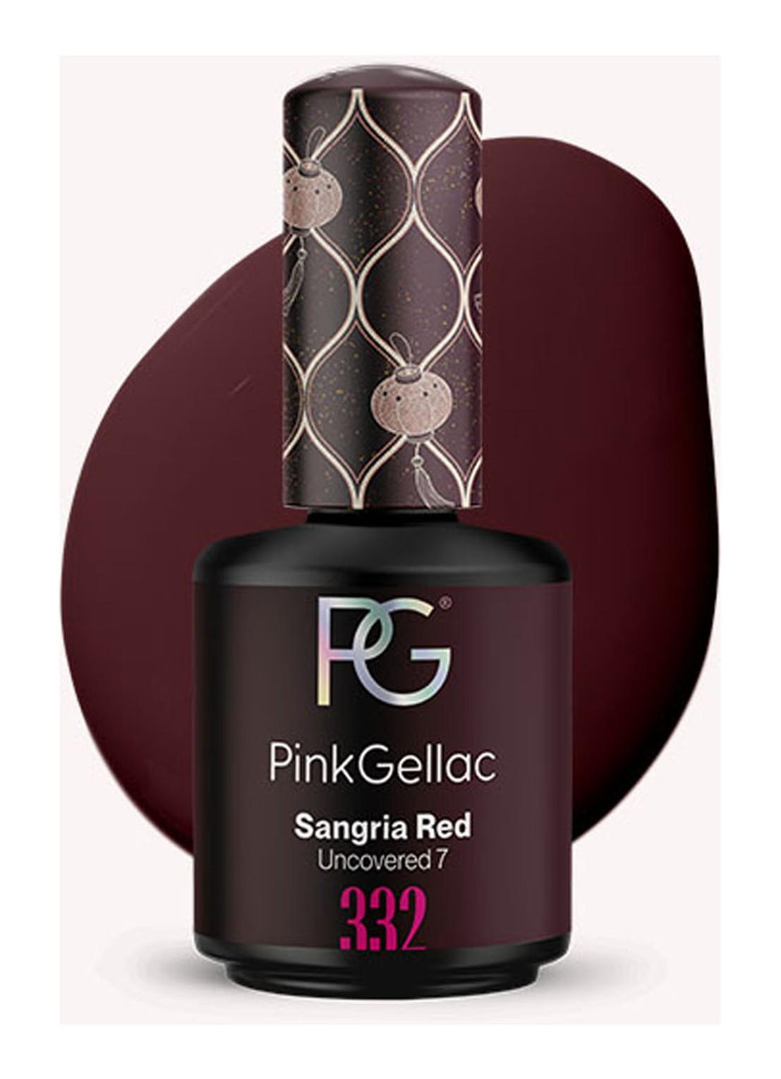 Pink Gellac 332 Sangria Red - gel nagellak - voorkant 2 332 sangria red
