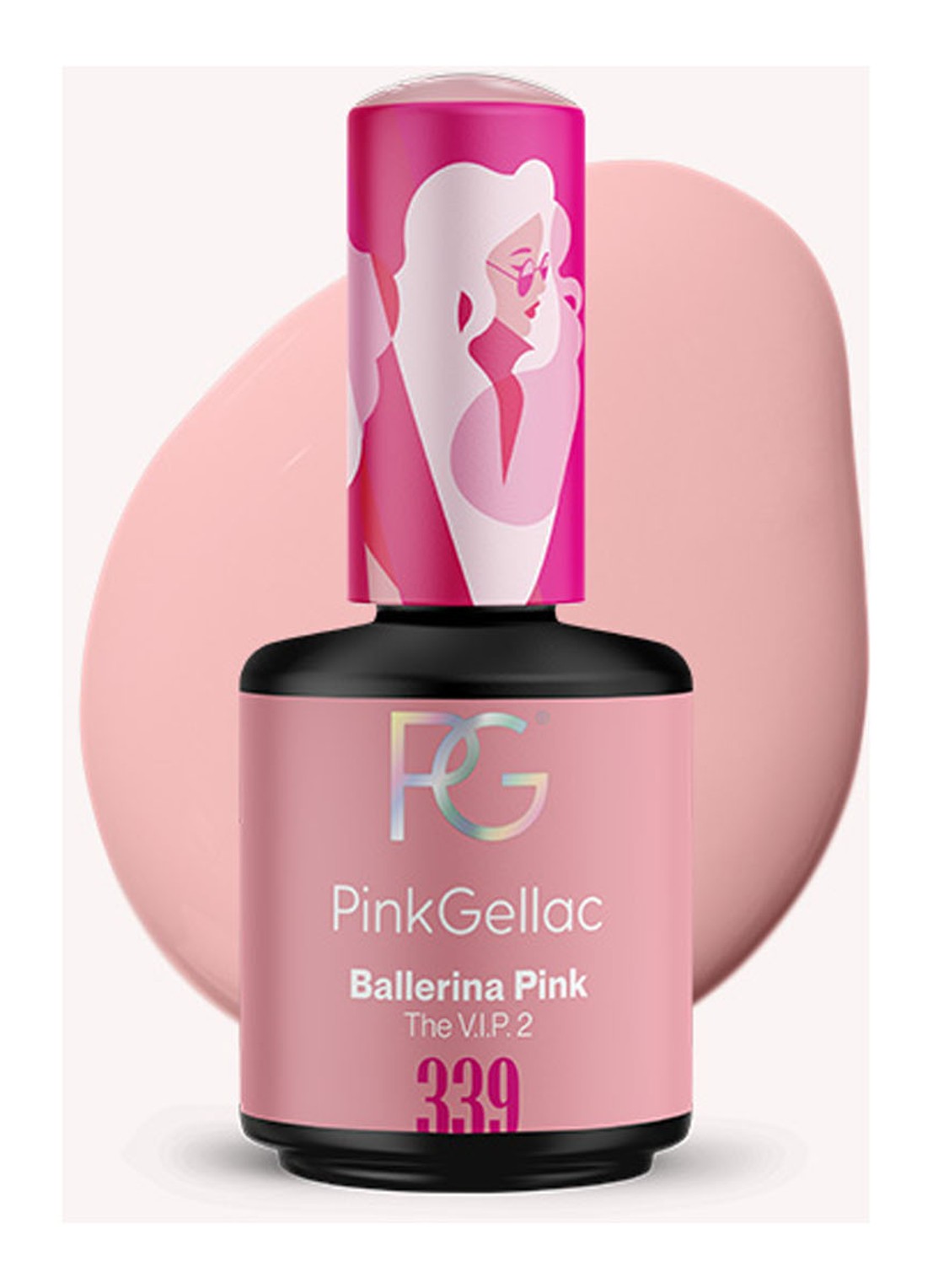 Pink Gellac 339 Ballerina Pink - gel nagellak - voorkant 339 ballerina pink