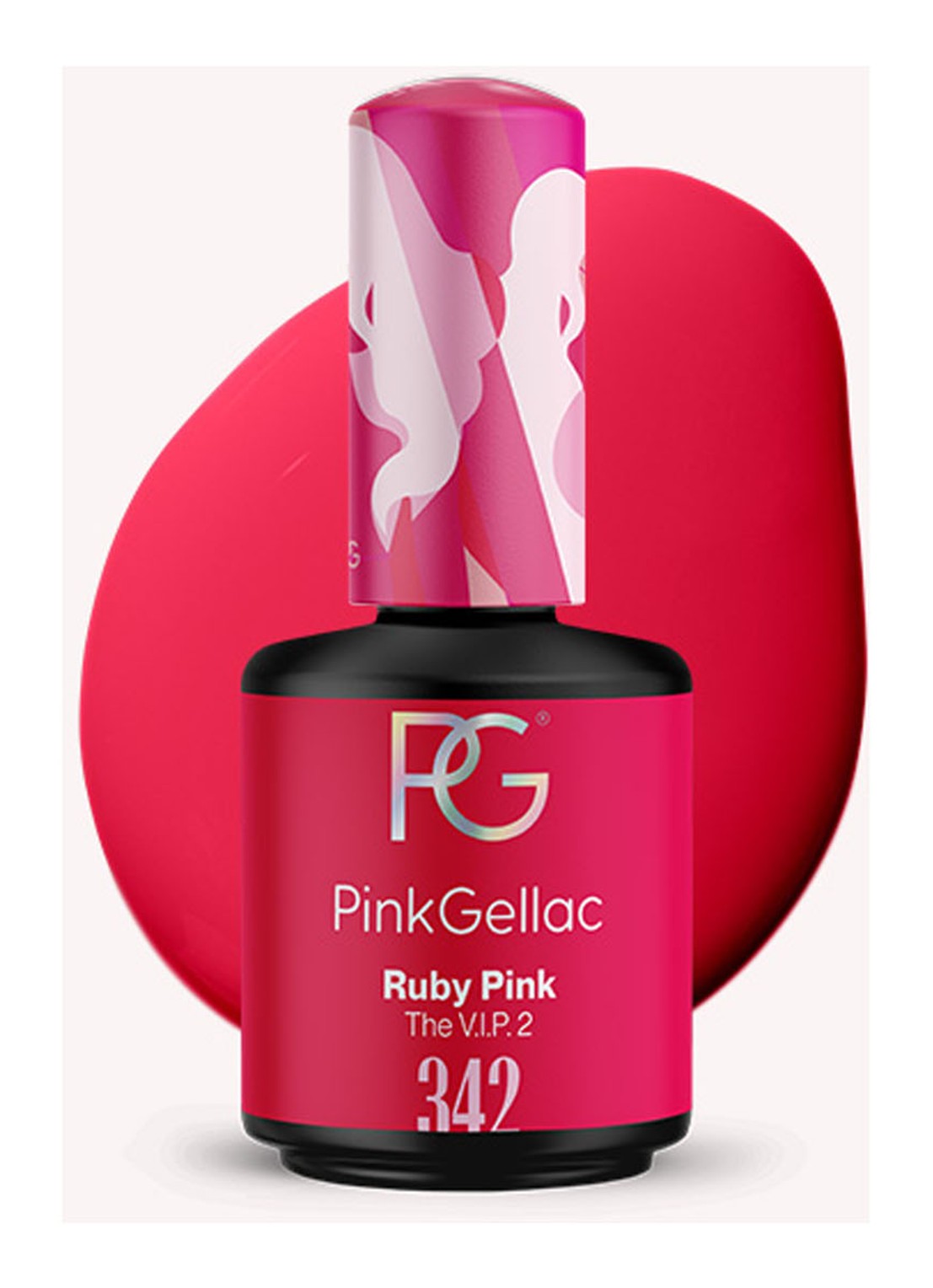 Pink Gellac 342 Ruby Pink - gel nagellak - voorkant 342 ruby pink