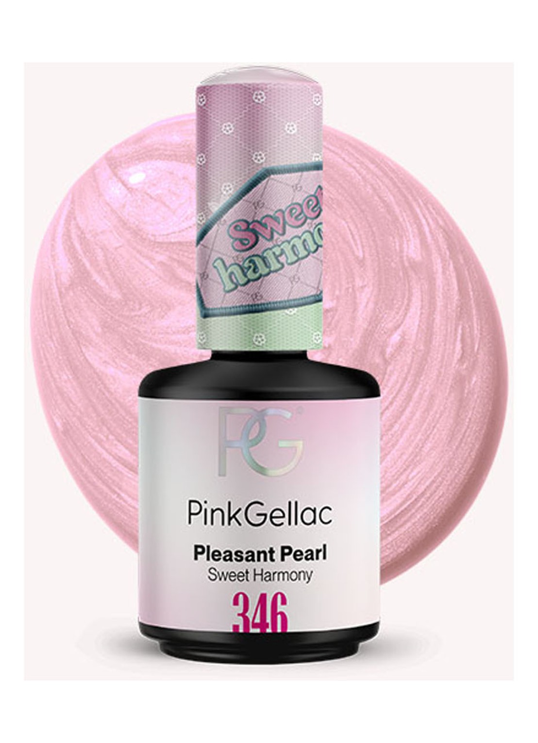 Pink Gellac 346 Pleasant Pearl - gel nagellak - voorkant 2 346 pleasant pearl