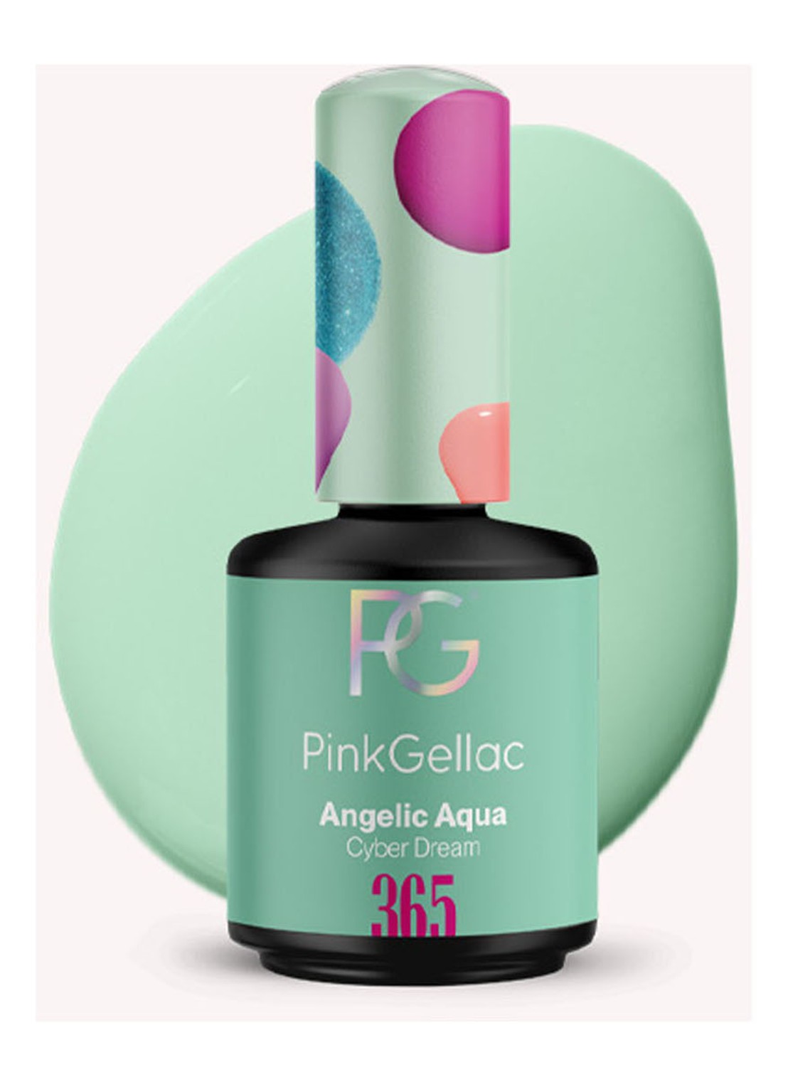 Pink Gellac 365 Angelic Aqua  - gel nagellak - voorkant 365 angelic aqua