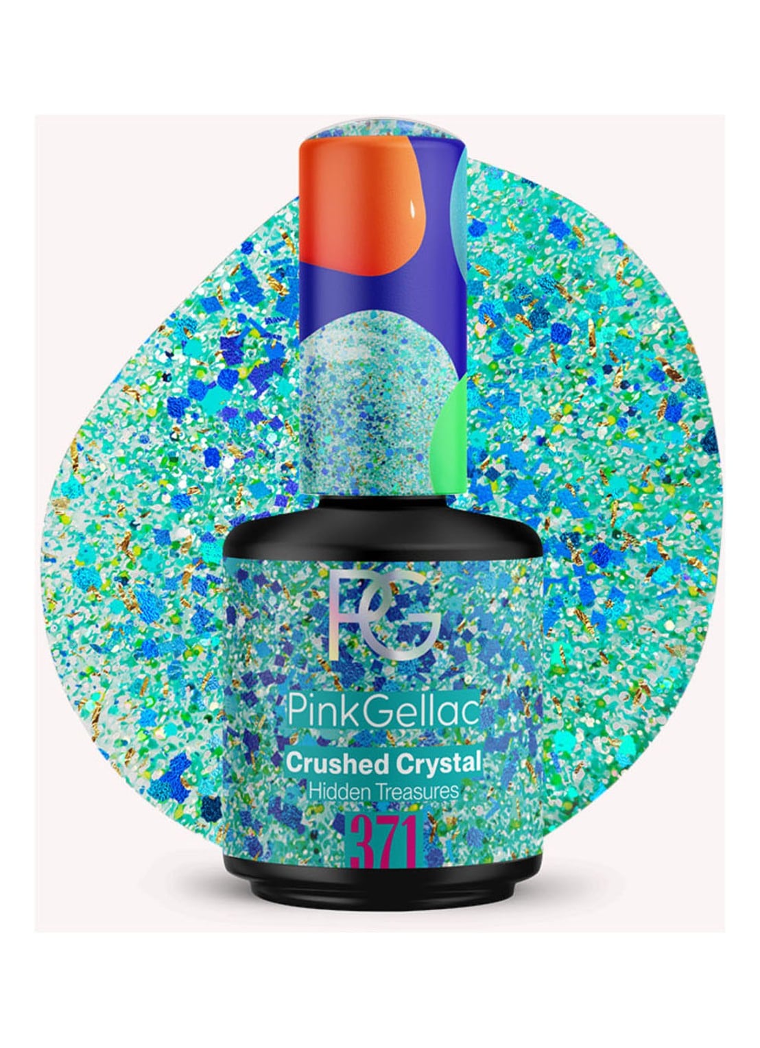Pink Gellac 371 Crushed Crystal - gel nagellak - voorkant 371 crushed crystal