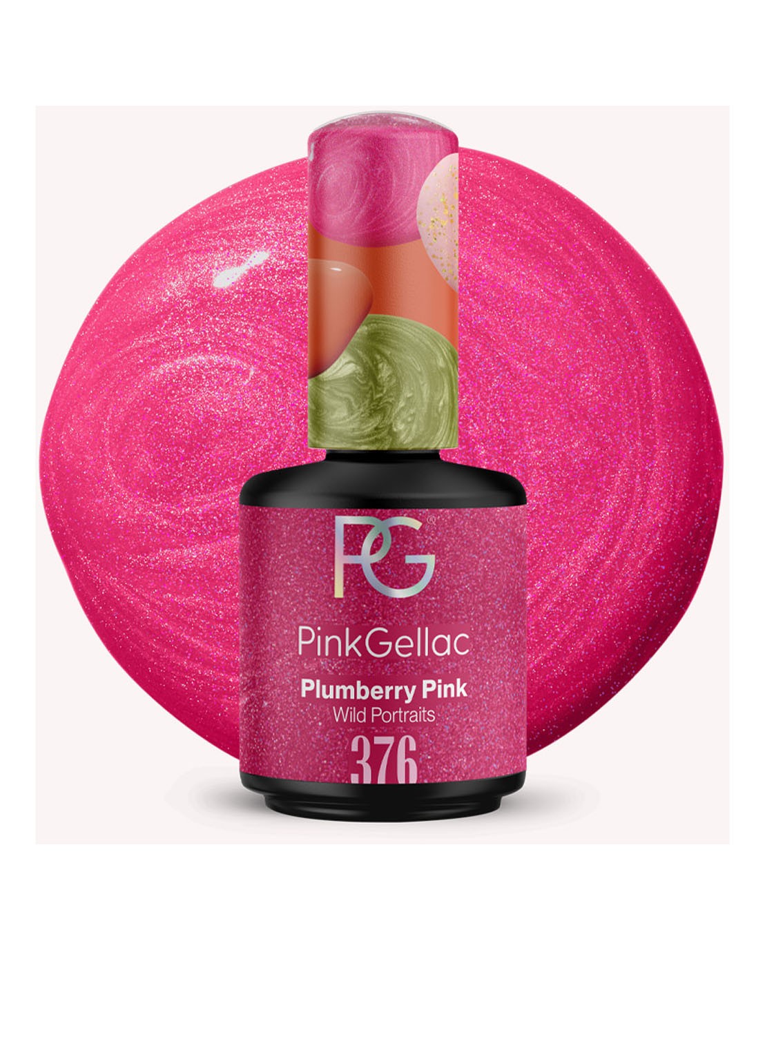 Pink Gellac 376 Plumberry Pink - gel nagellak - voorkant 376 plumberry pink