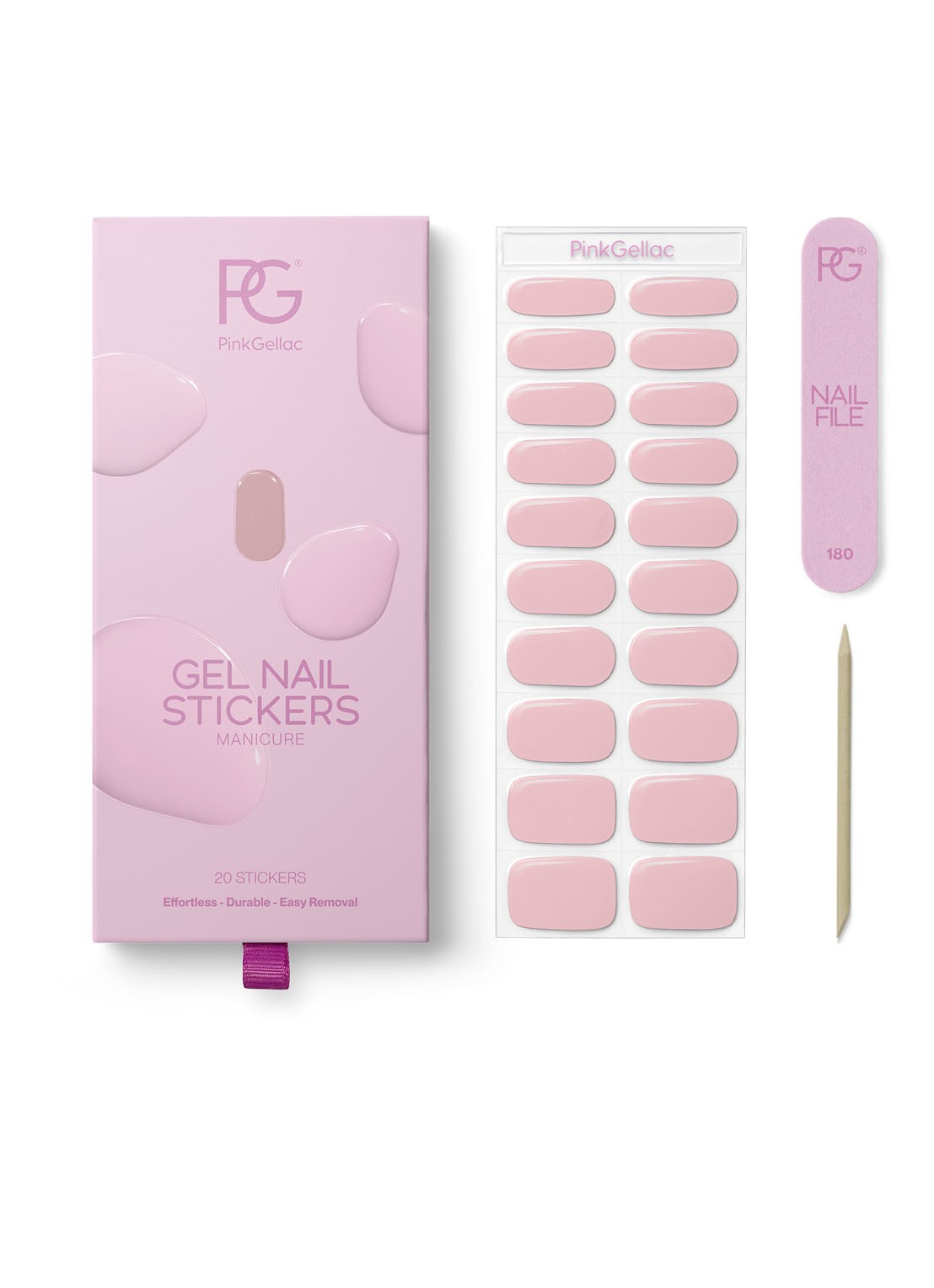 Pink Gellac Gel Stickers - nagelstickers - voorkant 3 003 toasted nude