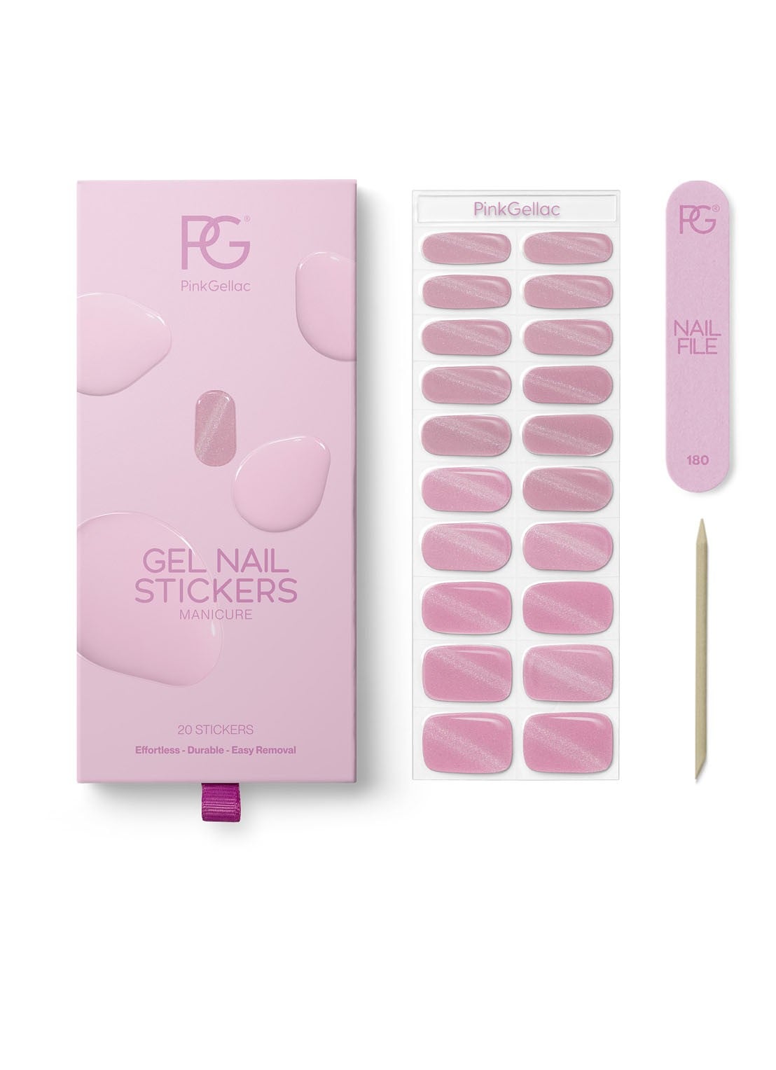 Pink Gellac Gel Stickers - nagelstickers - voorkant 4 018 cat eye blushing pink