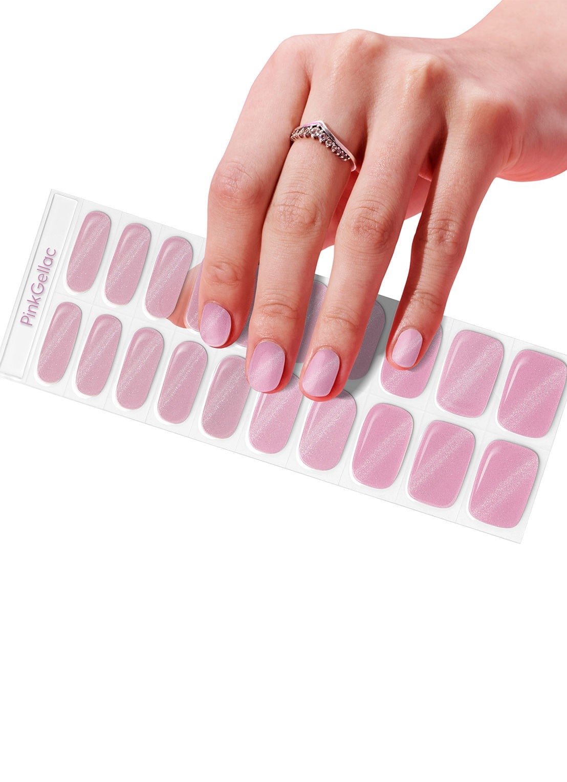Pink Gellac Gel Stickers - nagelstickers - voorkant 5 018 cat eye blushing pink