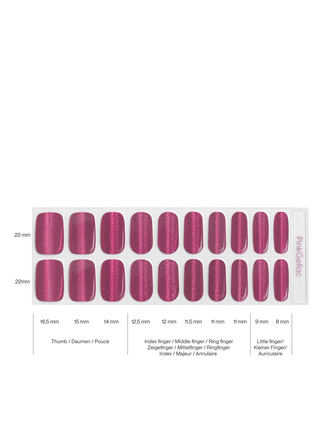 Pink Gellac Gel Stickers - nagelstickers - detail 4 027 cat eye flamenco red