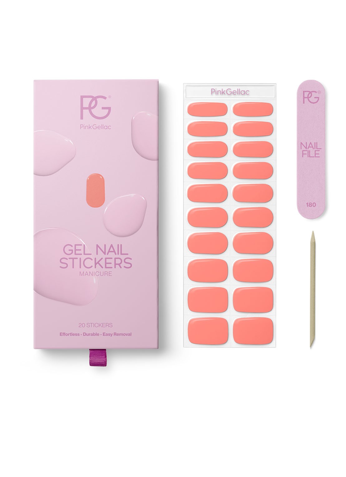 Pink Gellac Gel Stickers - nagelstickers - voorkant 4 043 soft apricot