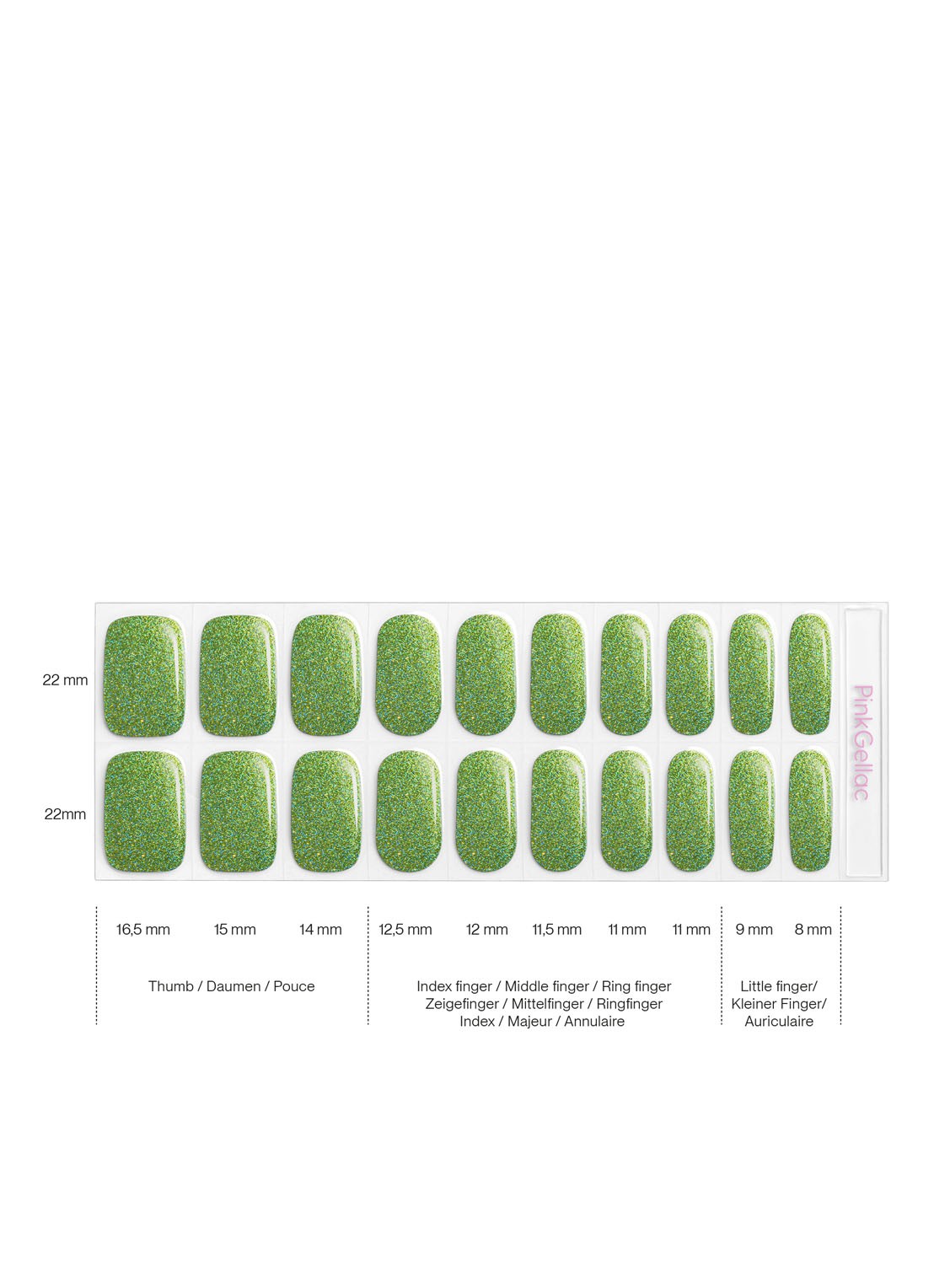 Pink Gellac Gel Stickers - nagelstickers - detail 2 sparklink green