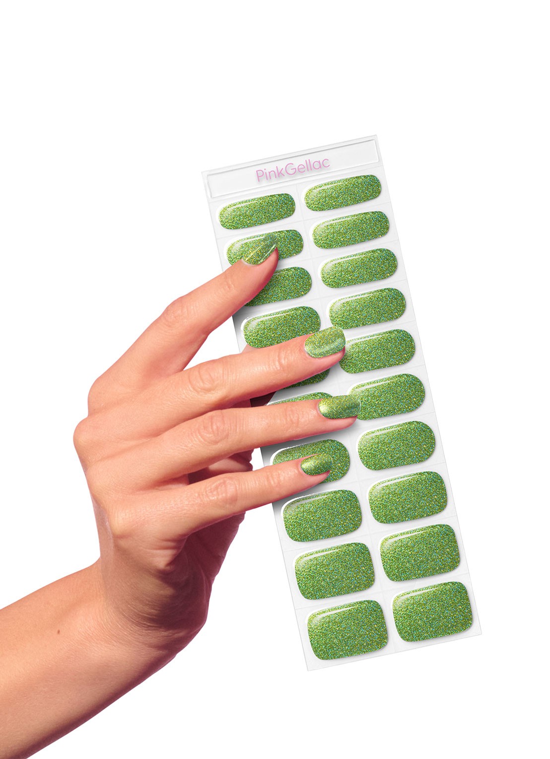 Pink Gellac Gel Stickers - nagelstickers - voorkant 5 sparklink green