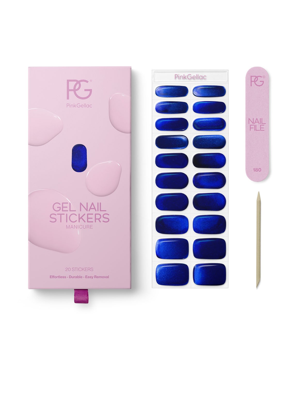 Pink Gellac Gel Stickers - nagelstickers - voorkant 4 royal chrome