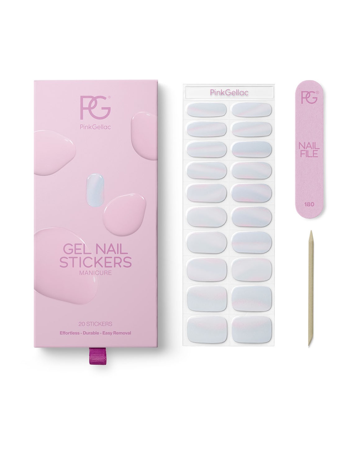 Pink Gellac Gel Stickers - nagelstickers - voorkant 4 fairytale chrome