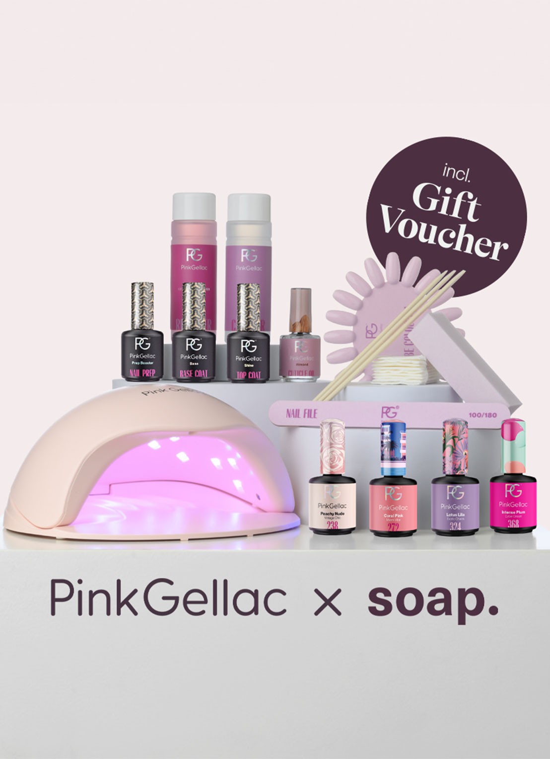 Pink Gellac Premium Set Soap Signature - gel nagellak set - voorkant undefined