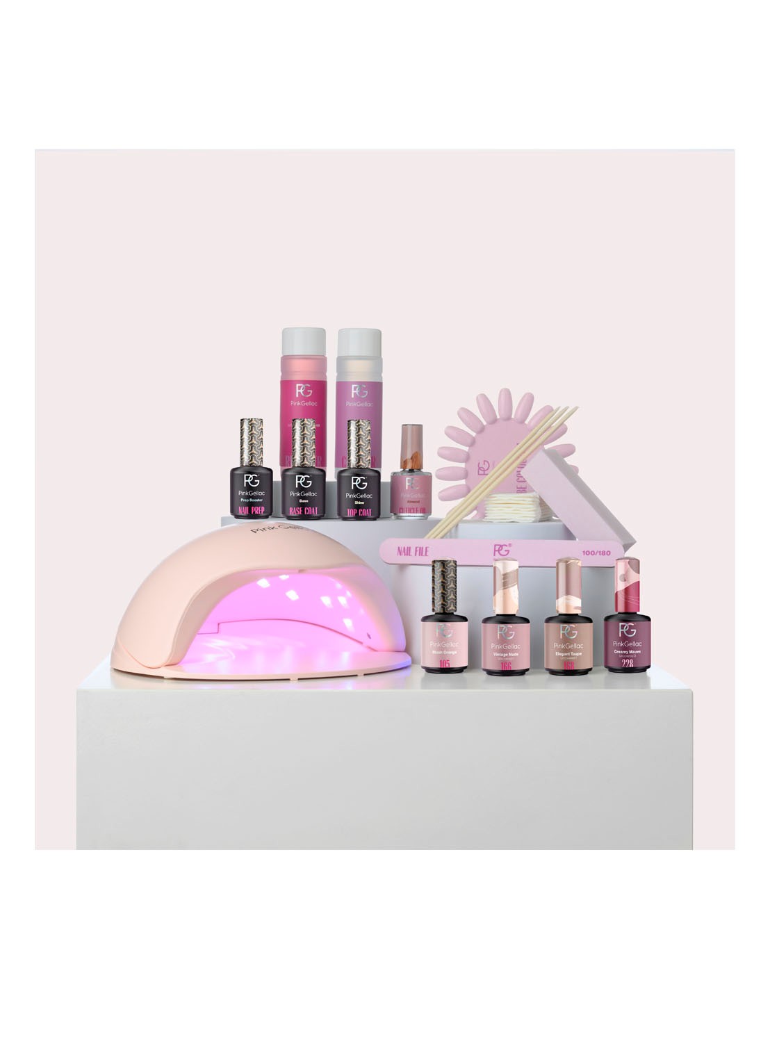Pink Gellac  Premium Uncovered Starterspakket - gel nagellakset - voorkant 5 undefined