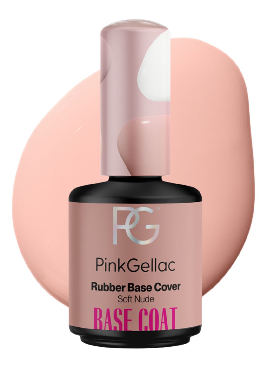 Pink Gellac Soft Nude Rubber Base - base coat gel nagellak - voorkant soft nude