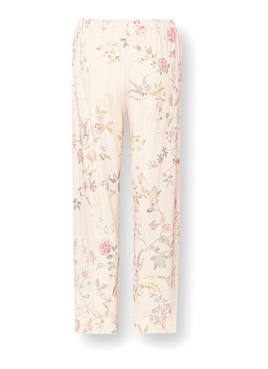 Pip Studio Belin Bodhi Flower pyjamabroek met bloemenprint - achterkant 5 gebroken wit