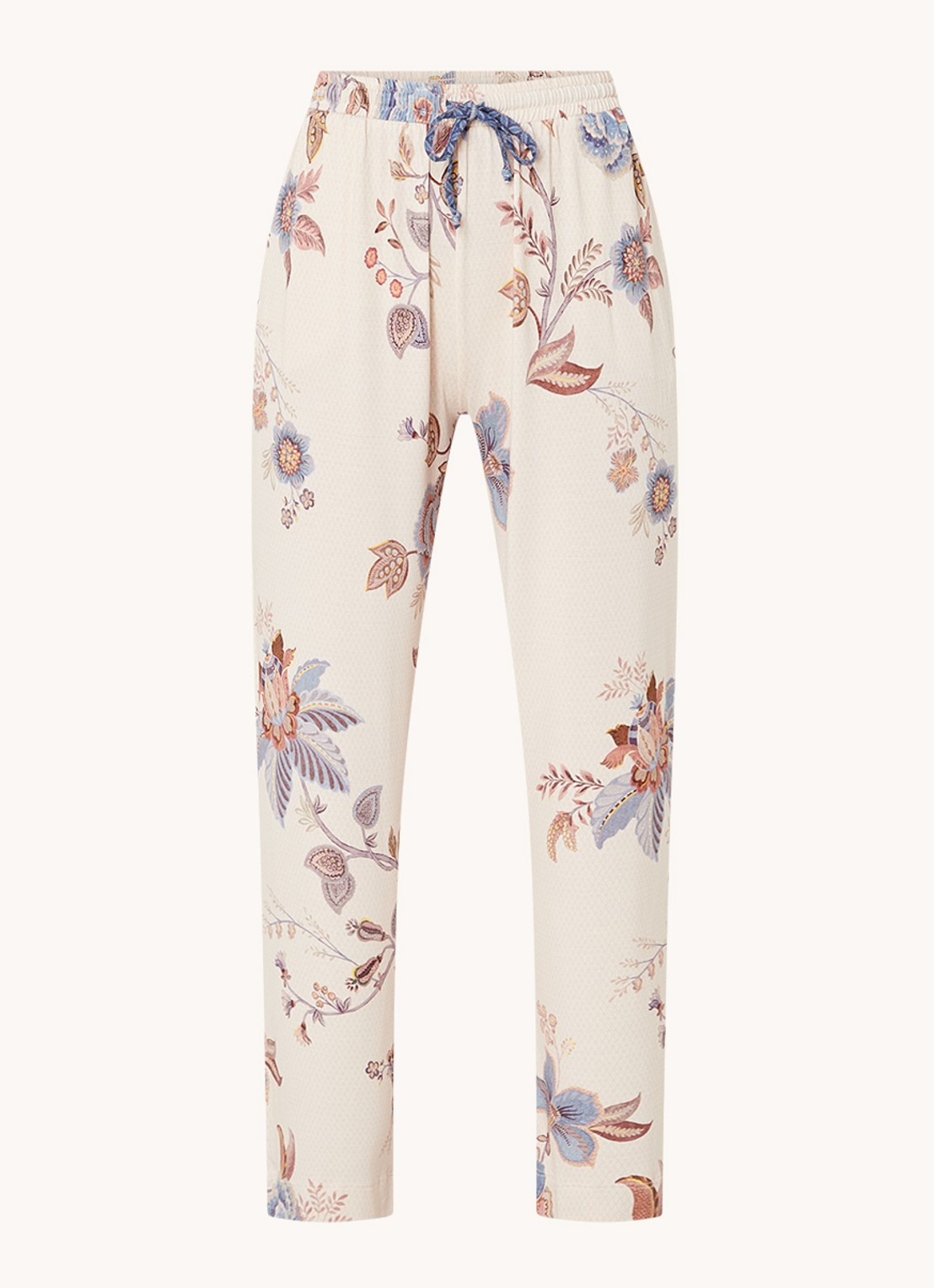 Pip Studio Belin pyjamabroek met bloemenprint - voorkant lindegroen