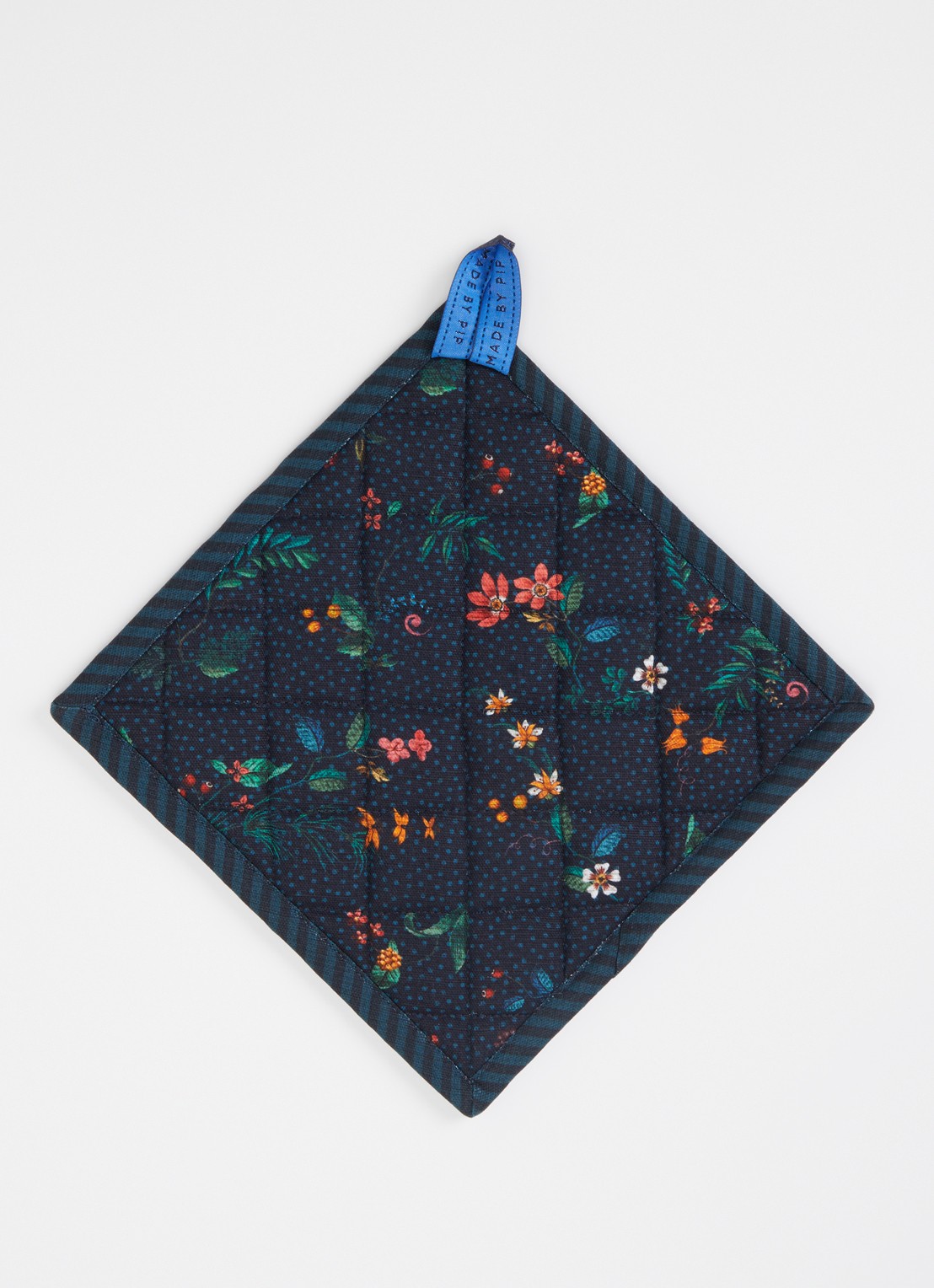 Pip Studio Berry Blues pannenlap van katoen  - detail 4 donkerblauw