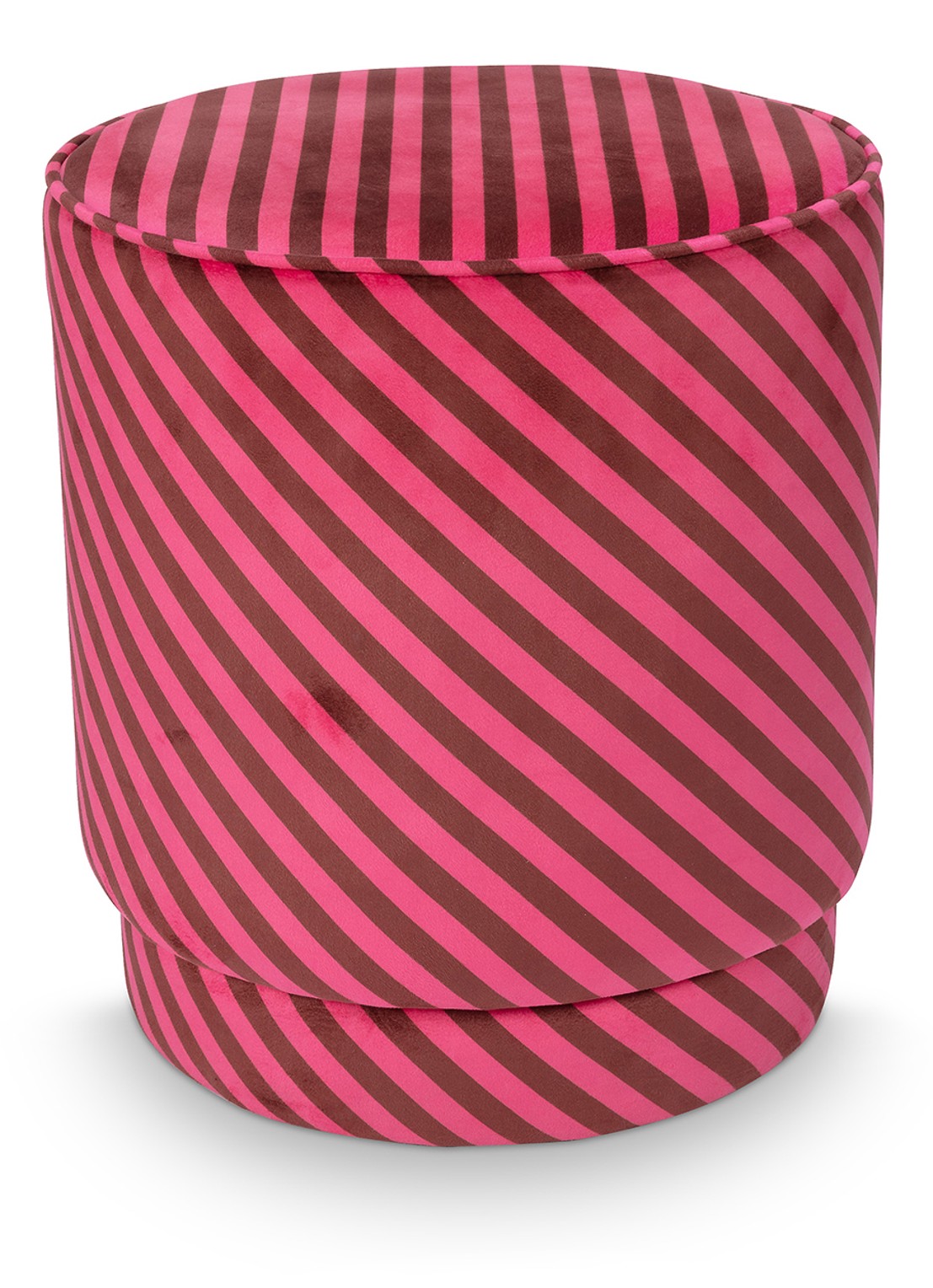 Pip Studio Block Stripe poef 40 x 45 cm - voorkant roze