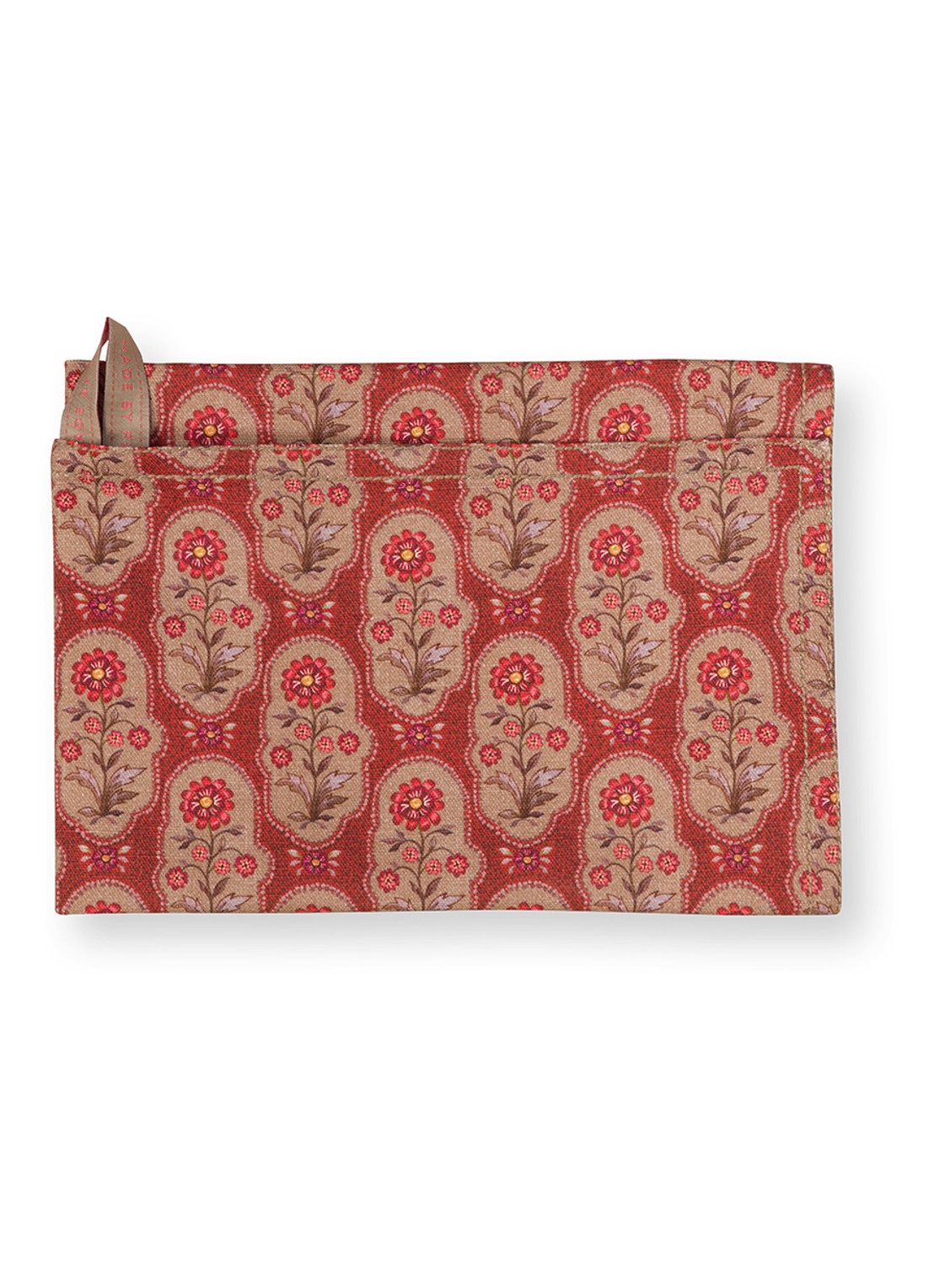 Pip Studio Blooming Tales Bustani-Pashmina theedoek 50 x 70 cm set van 2 - detail 5 donkerrood