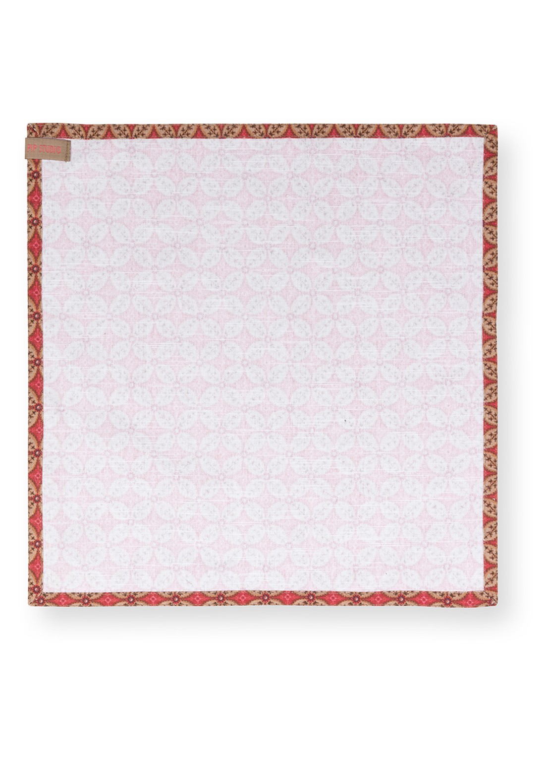 Pip Studio Blooming Tales Bustani servet 40 x 40 cm set van 4 - achterkant 4 donkerrood