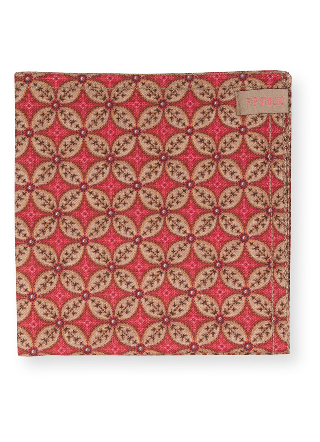 Pip Studio Blooming Tales Bustani servet 40 x 40 cm set van 4 - detail donkerrood