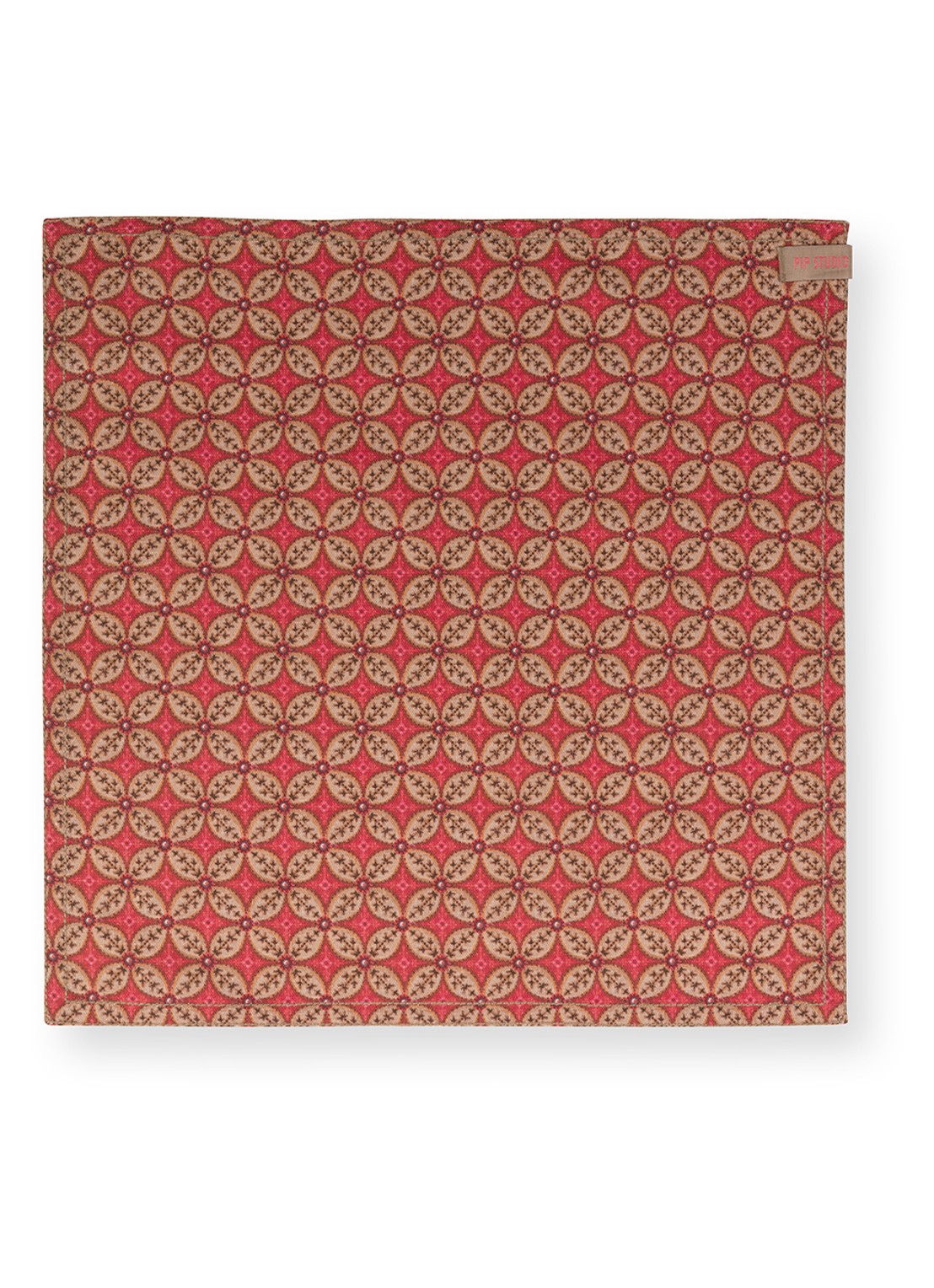 Pip Studio Blooming Tales Bustani servet 40 x 40 cm set van 4 - voorkant 2 donkerrood