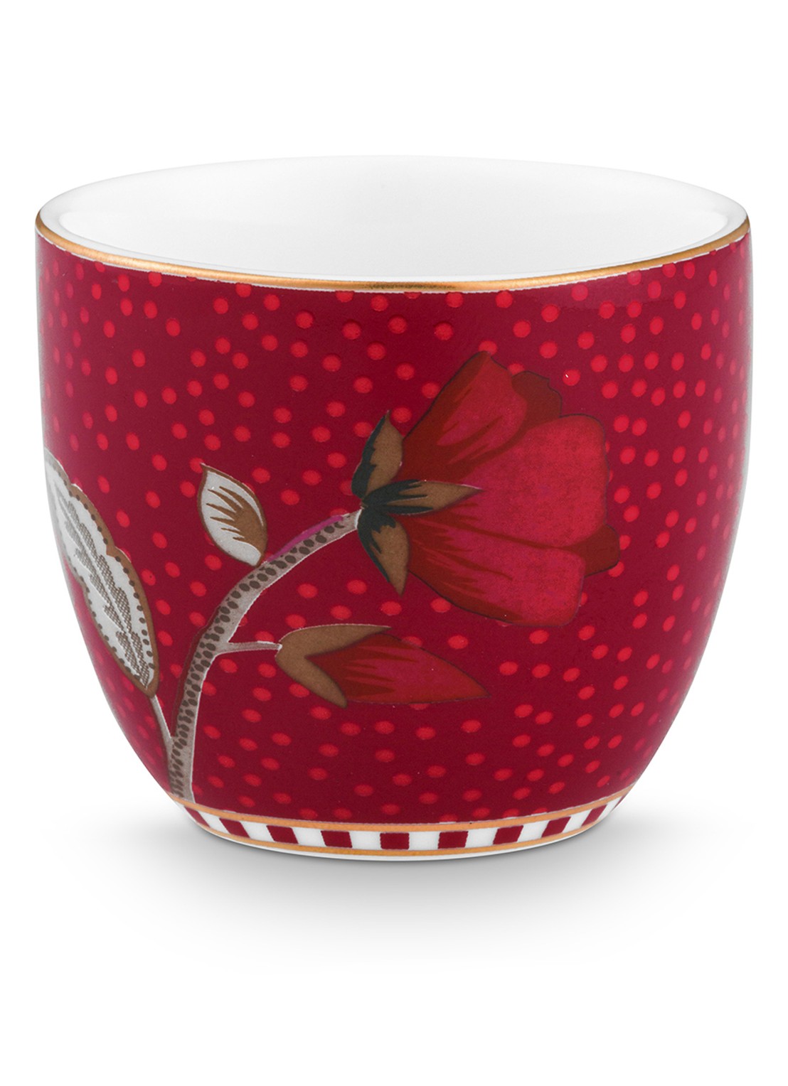 Pip Studio Blooming Tales Fantasy eierdop 4 cm - voorkant 3 donkerrood