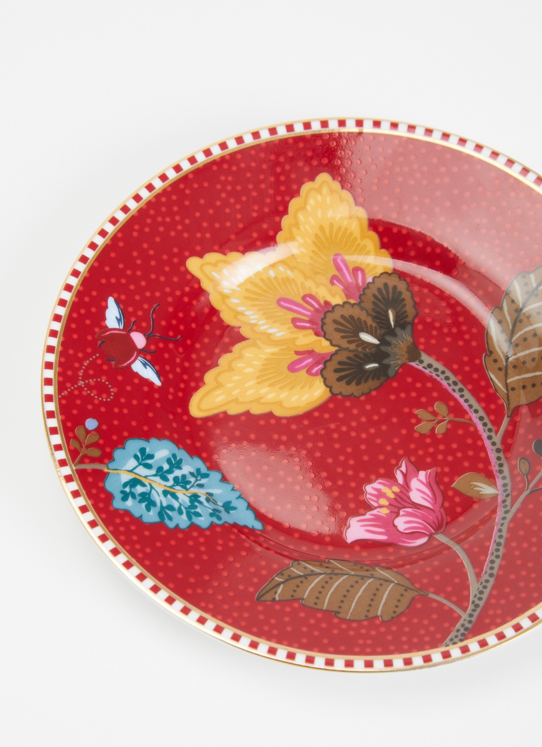 Pip Studio Blooming Tales Fantasy gebaksbordje - detail 3 donkerrood